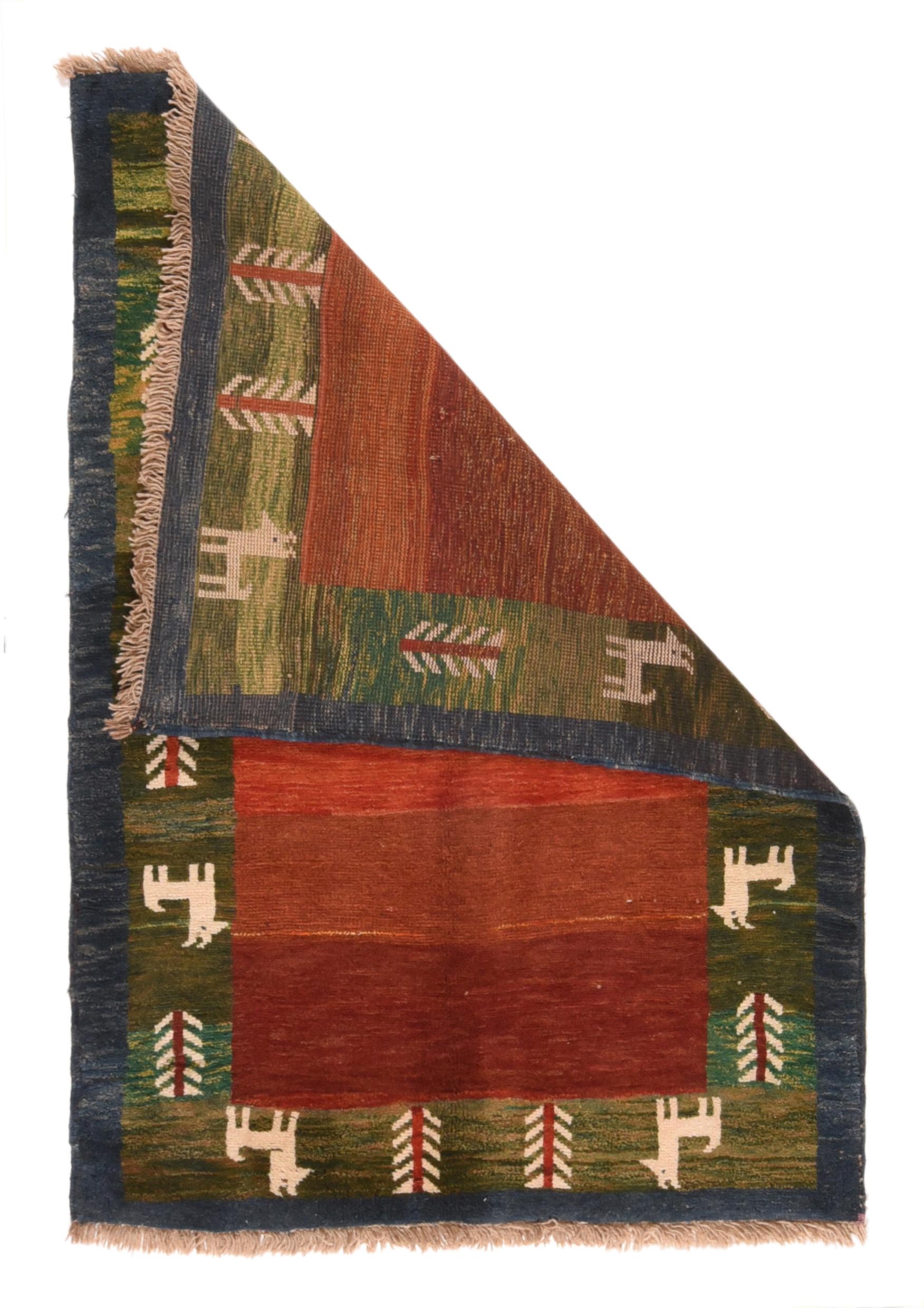 Tapis Gabbeh vintage 4'1'' x 6'0'' Excellent état - En vente à New York, NY