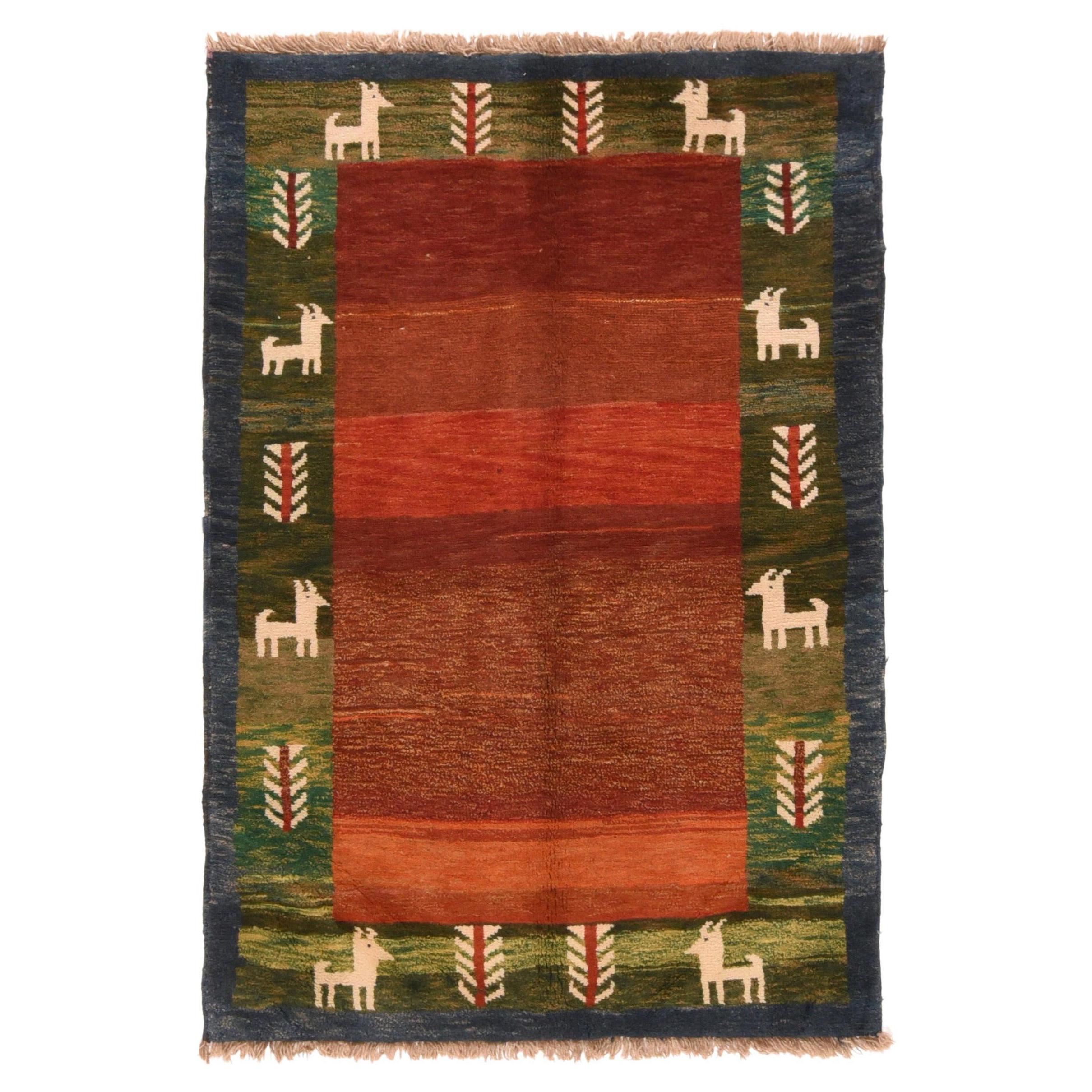 Vintage Gabbeh Rug 4'1'' x 6'0'' For Sale