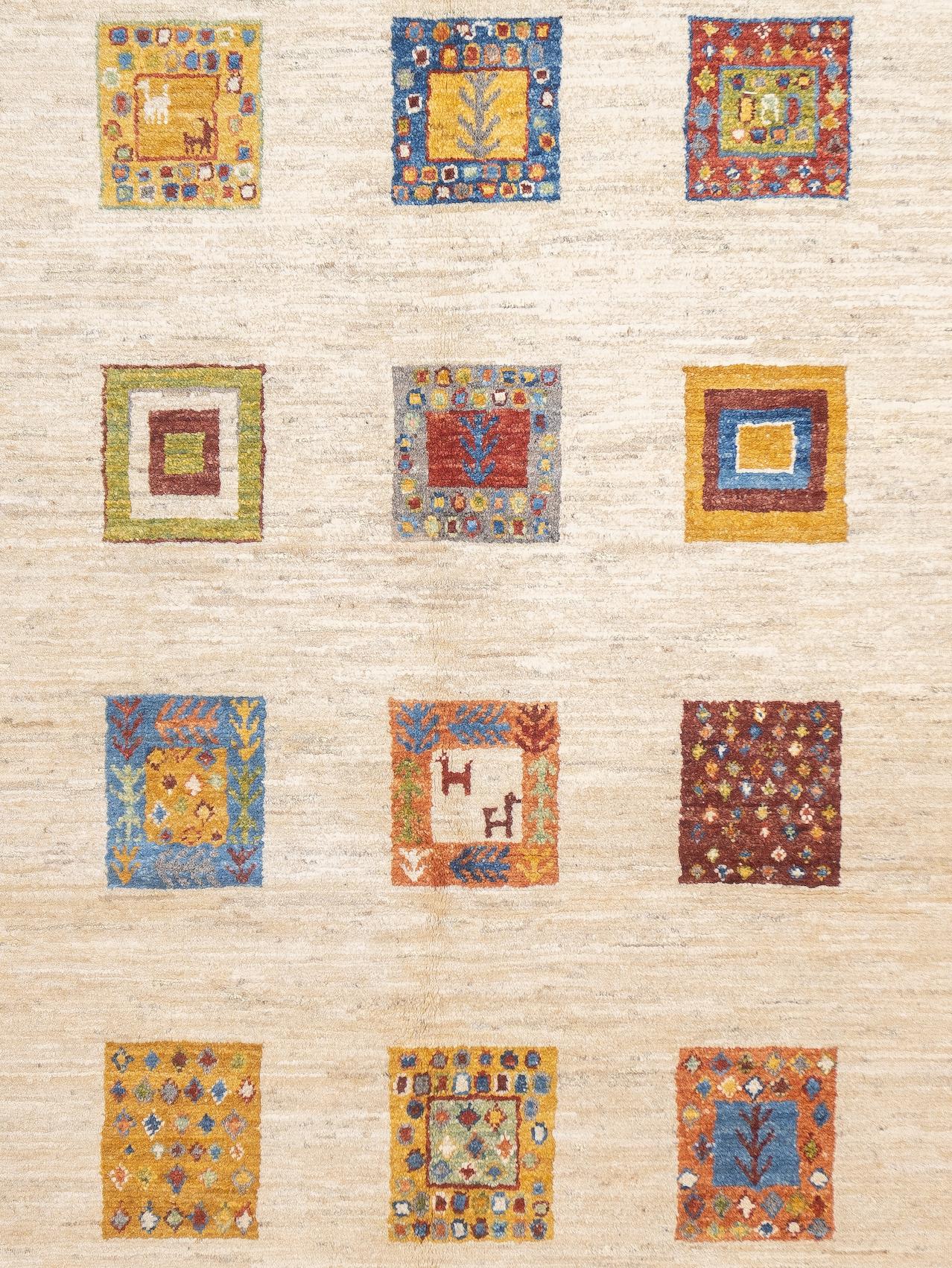 Persiano Tappeto Gabbeh 5'0'' x 6'6'' in vendita