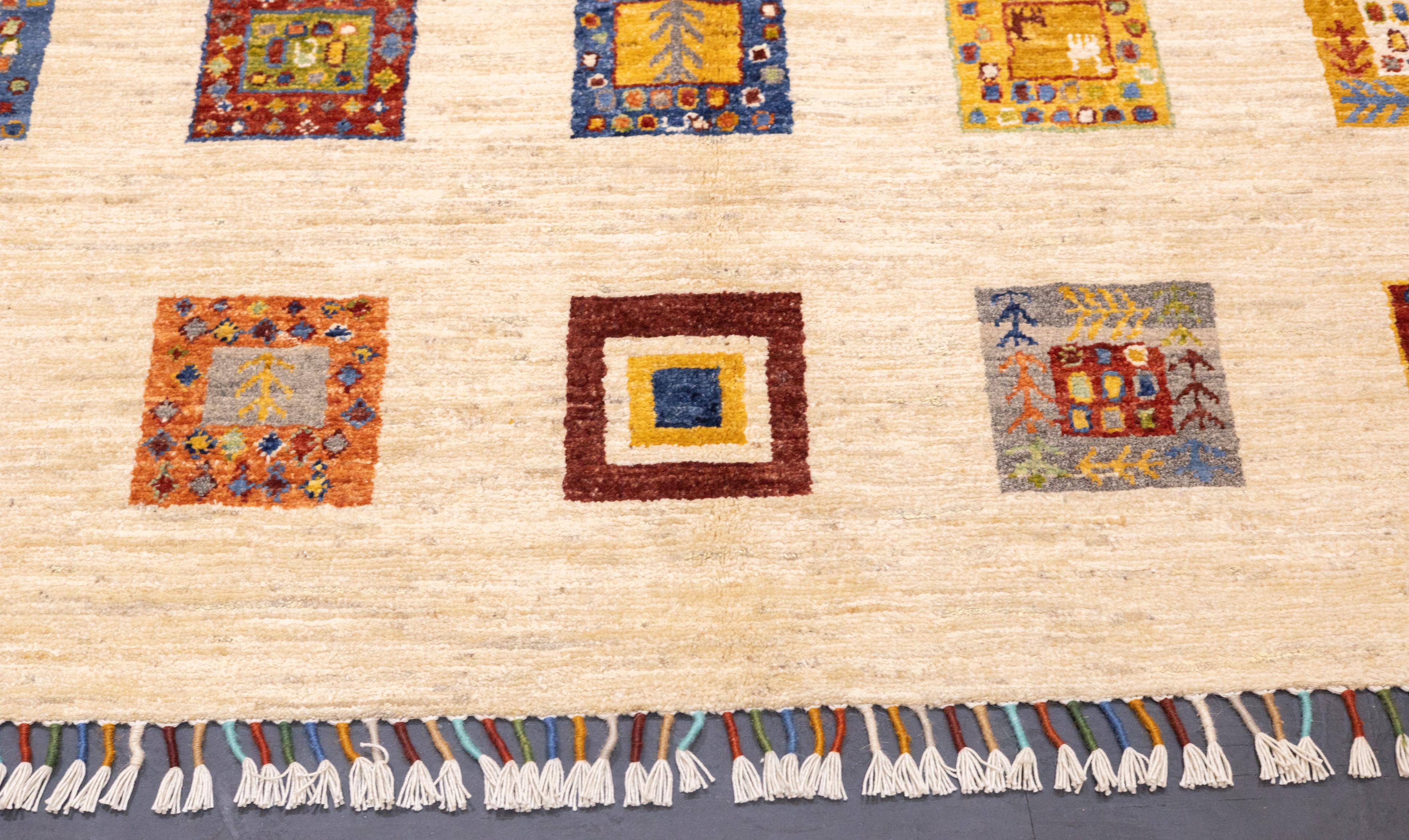 Tappeto Gabbeh 5'0'' x 6'6'' In condizioni Nuovo in vendita a New York, NY