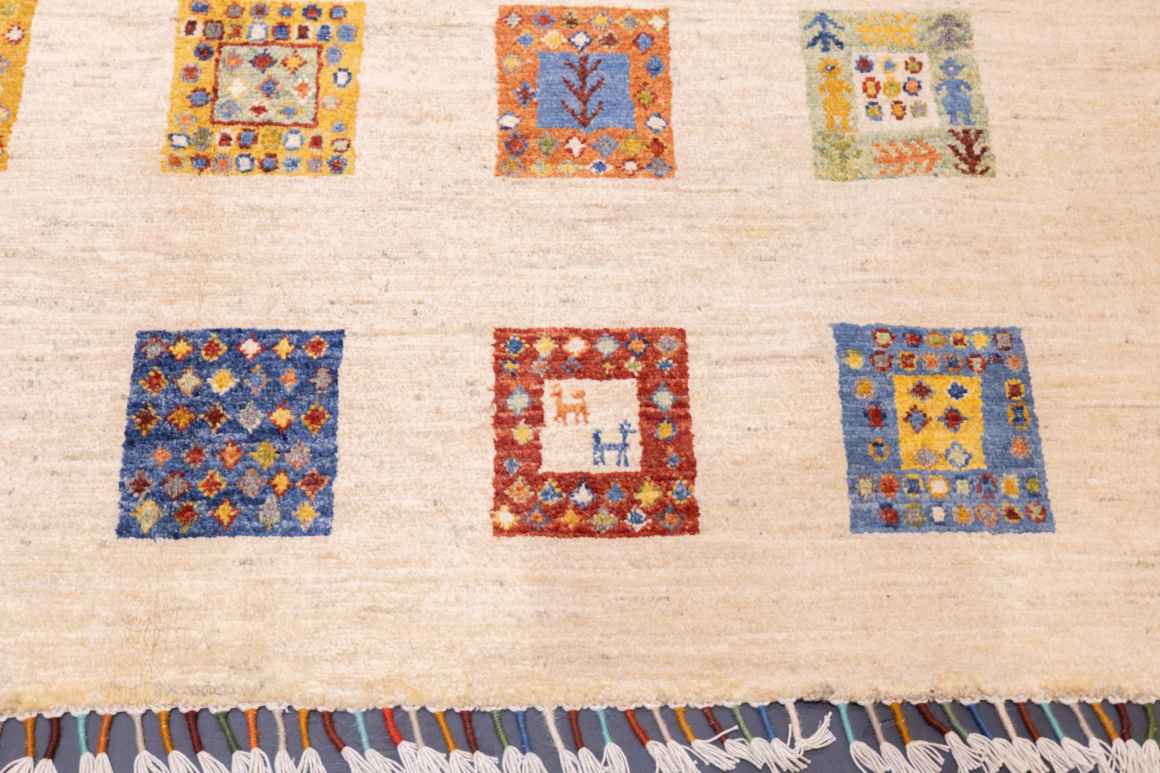 XXI secolo e contemporaneo Tappeto Gabbeh 5'0'' x 6'6'' in vendita
