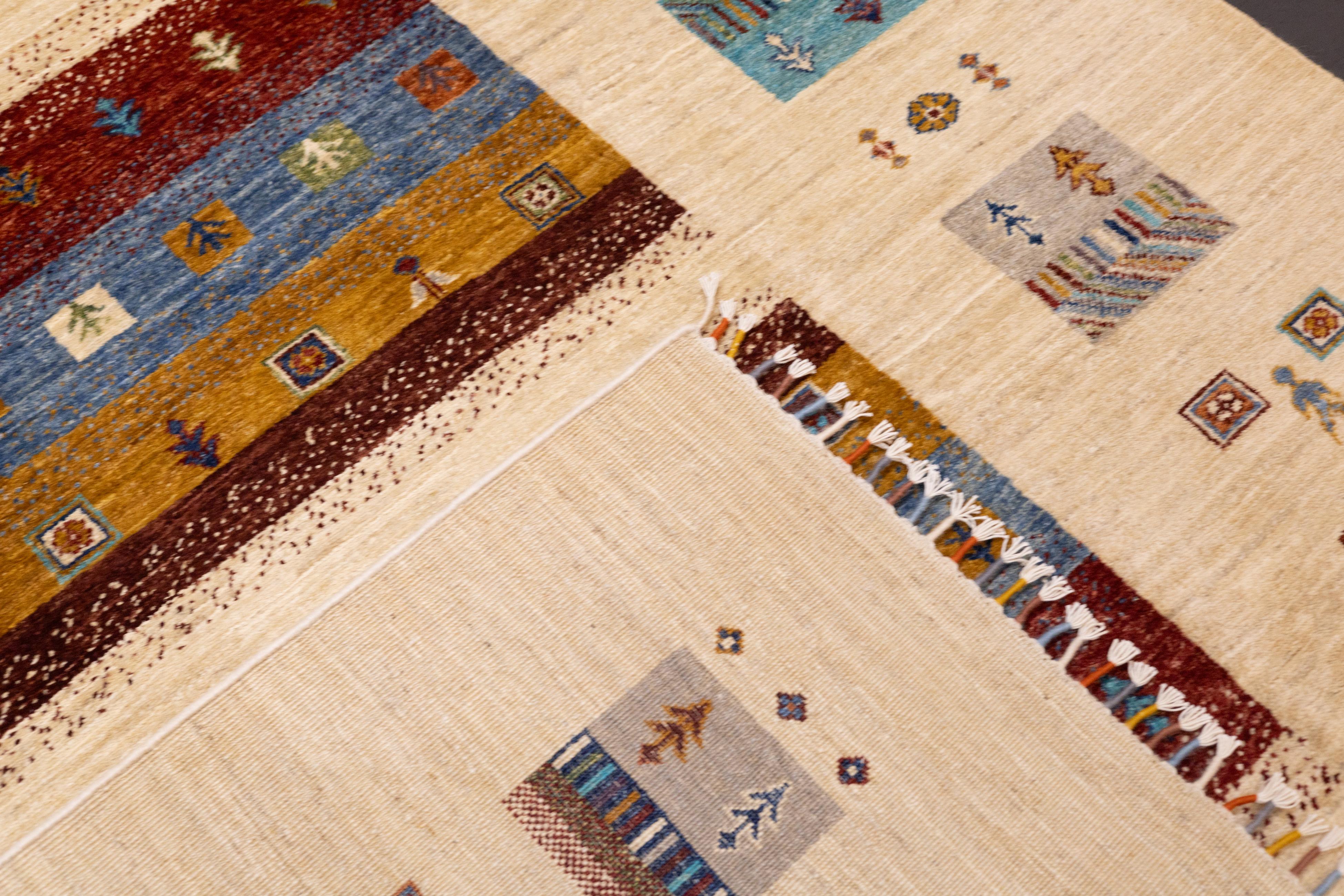 Gabbeh Teppich 6'7'' x 9'9'' im Angebot 4