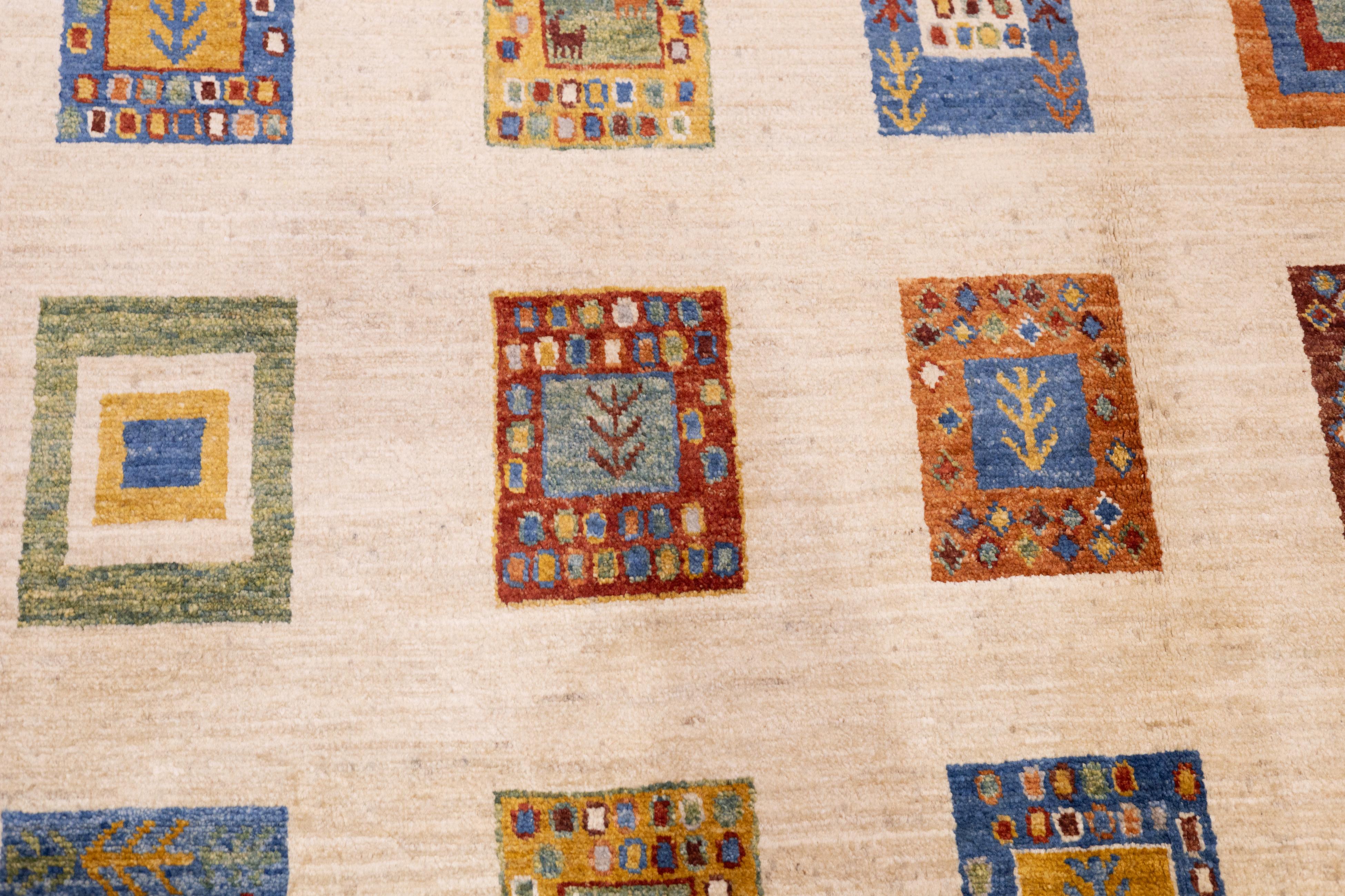 Gabbeh Teppich 6'8'' x 9'11'' (21. Jahrhundert und zeitgenössisch) im Angebot