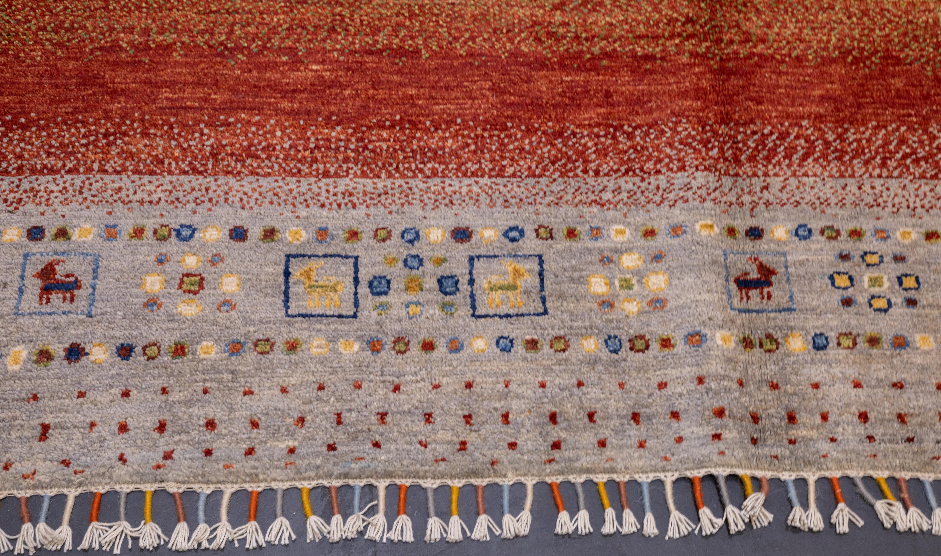 Persiano Tappeto Gabbeh 6'8'' x 9'7'' in vendita