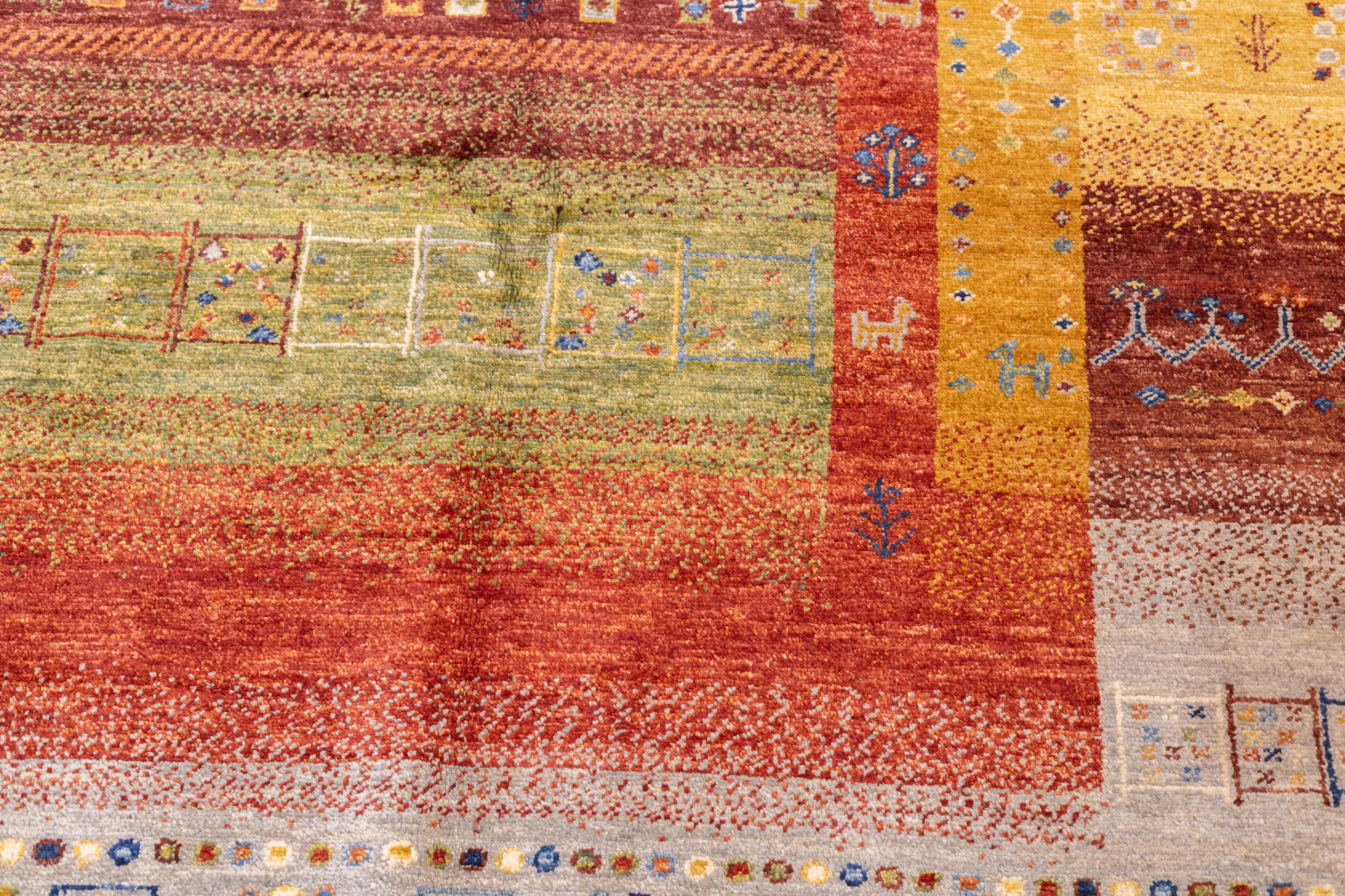 Tappeto Gabbeh 6'8'' x 9'7'' In condizioni Nuovo in vendita a New York, NY