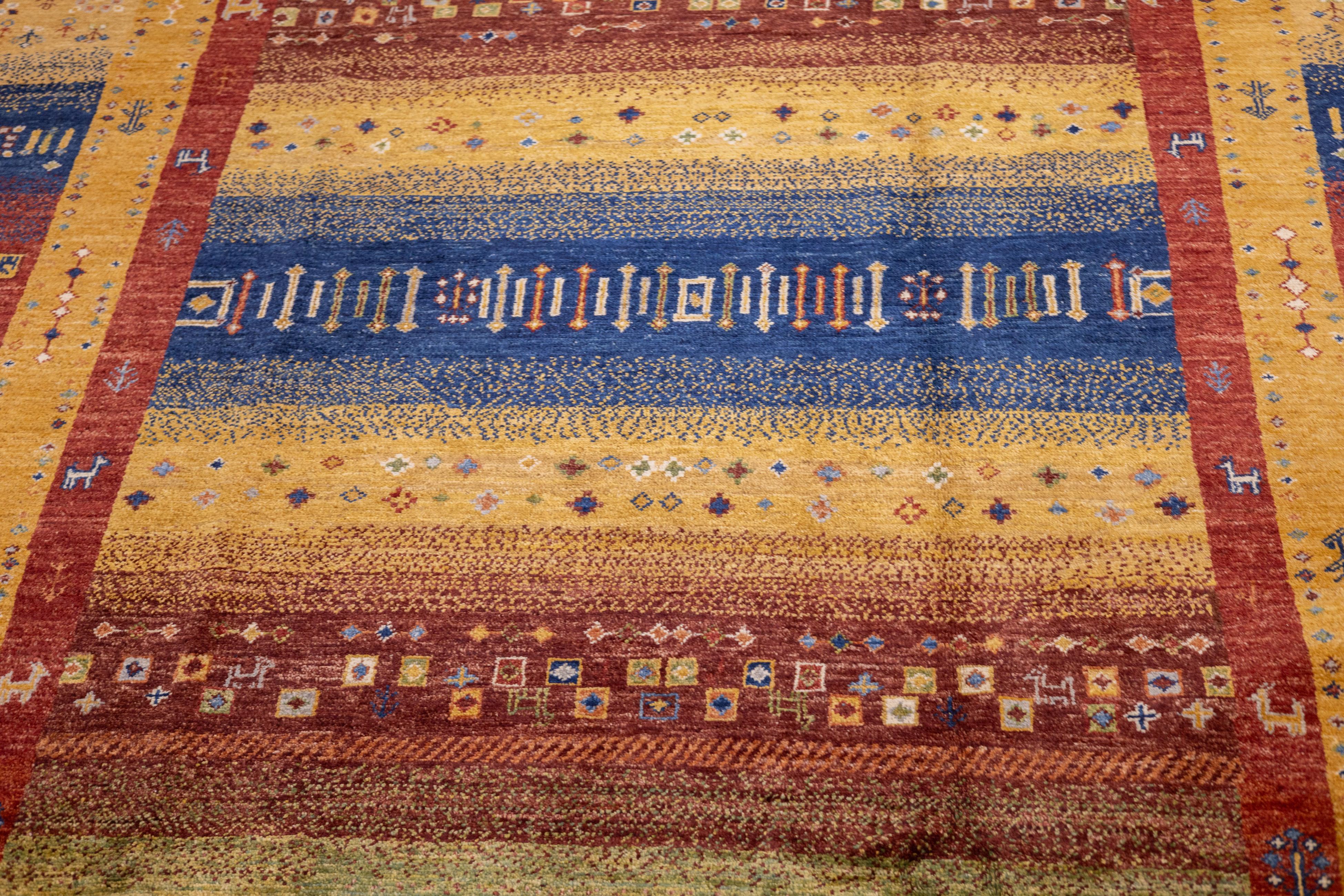 XXI secolo e contemporaneo Tappeto Gabbeh 6'8'' x 9'7'' in vendita