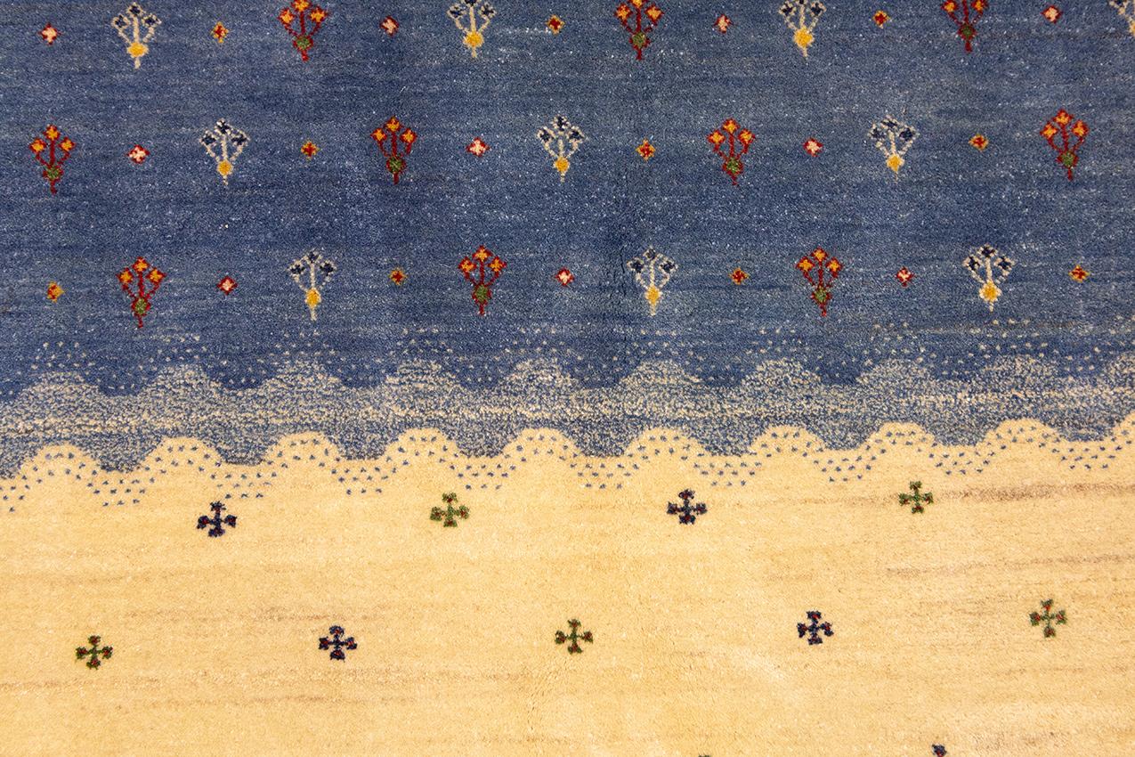 Gabbeh-Teppich Bunt gestreiftes Muster (Wolle) im Angebot