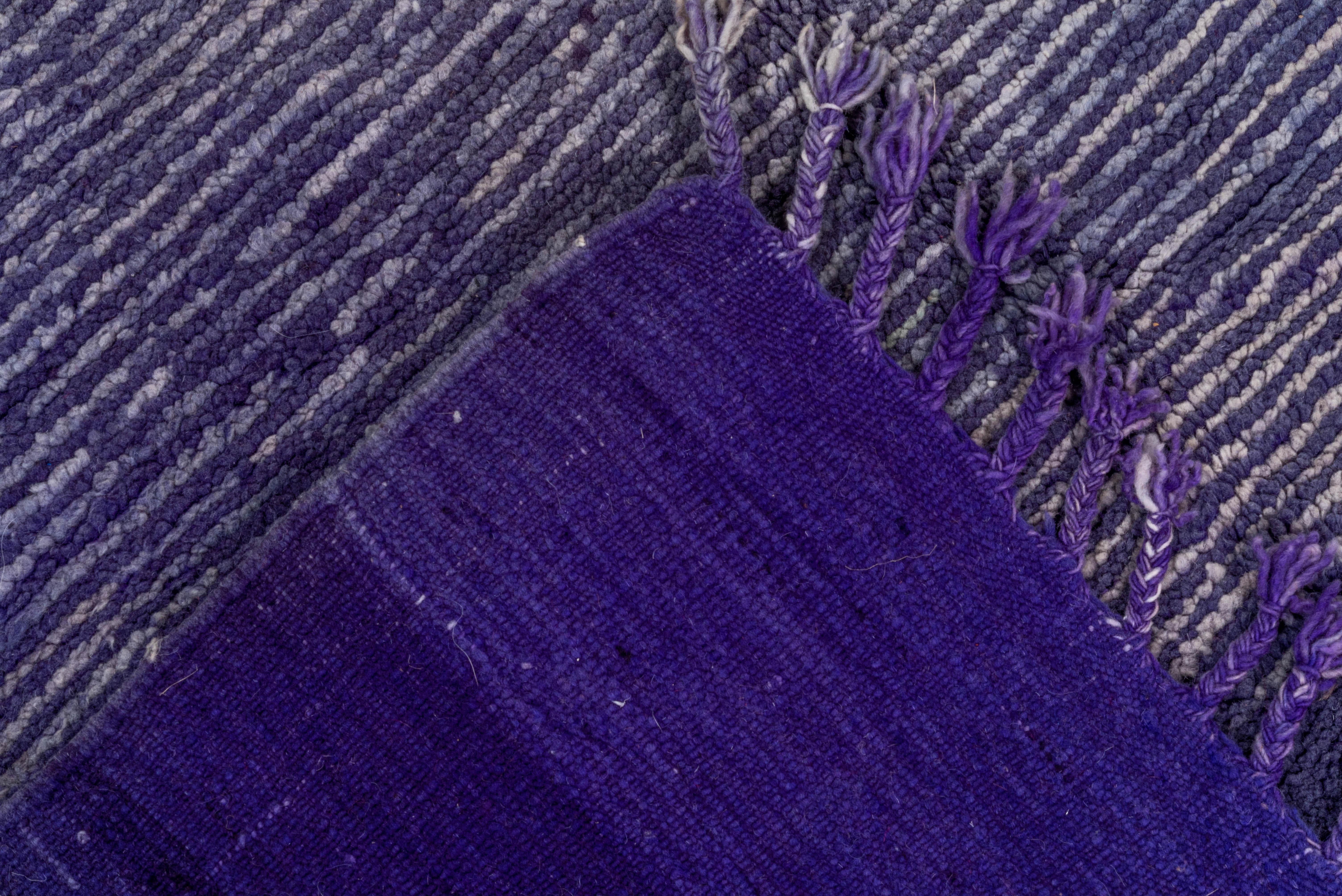 20th Century Gabbeh Rug Deep Indigo Striated Design For Sale