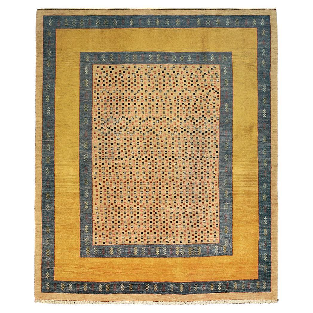 Tapis Gabbeh Bordure dorée en vente