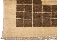 Gabbeh Rug Minimalist Design Beige&Brown Color