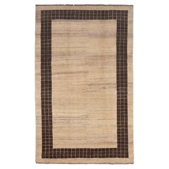 Tapis Gabbeh Design Minimaliste Beige&Brown Color