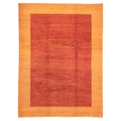 Gabbeh-Teppich Orange Bordüre