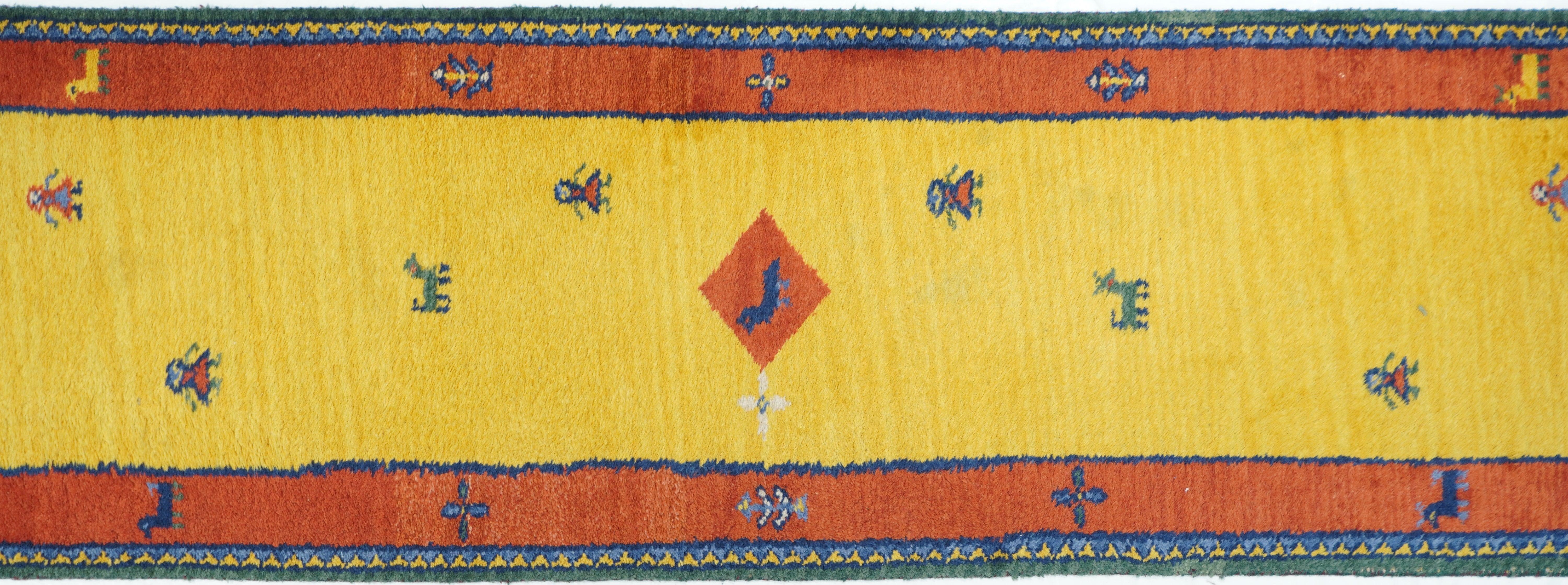 Persiano Runner Gabbeh 2'5'' x 9'0'' in vendita