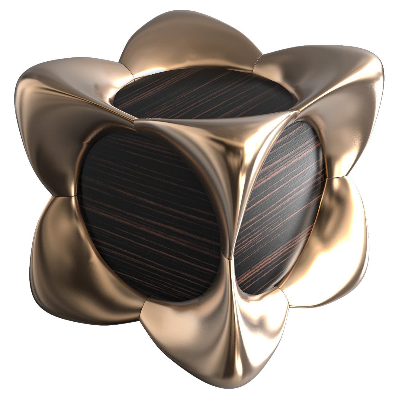 Tavolino decorativo "Gabbia" con bronzo e Wood, fatto a mano, Istanbul
