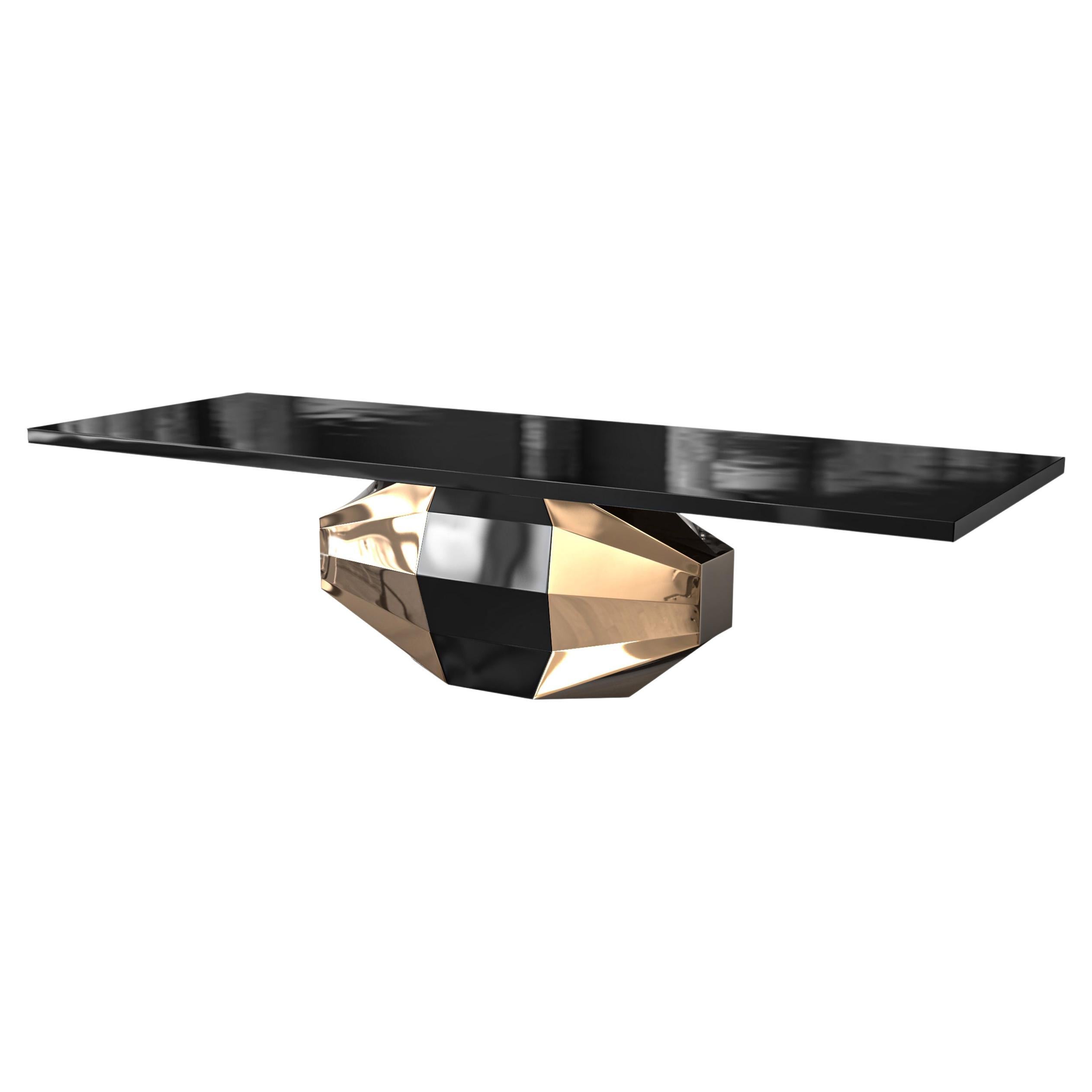 "Gabbia" Dining Table with Bronze, Hand Crafted, Istanbul