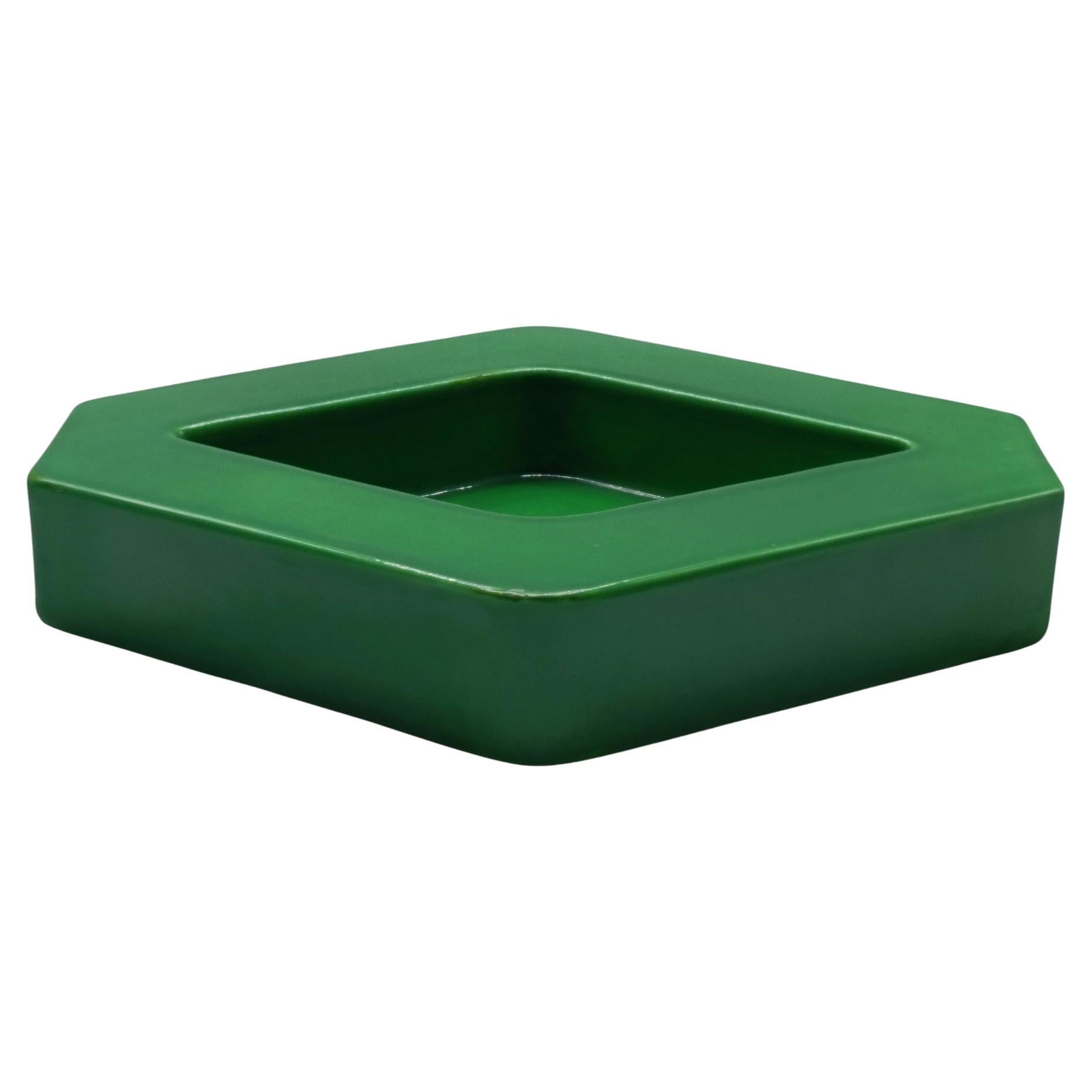 Gabbianelli Italia Ceramiche Rare Centre de table hexagonal Vert, Italie 1970