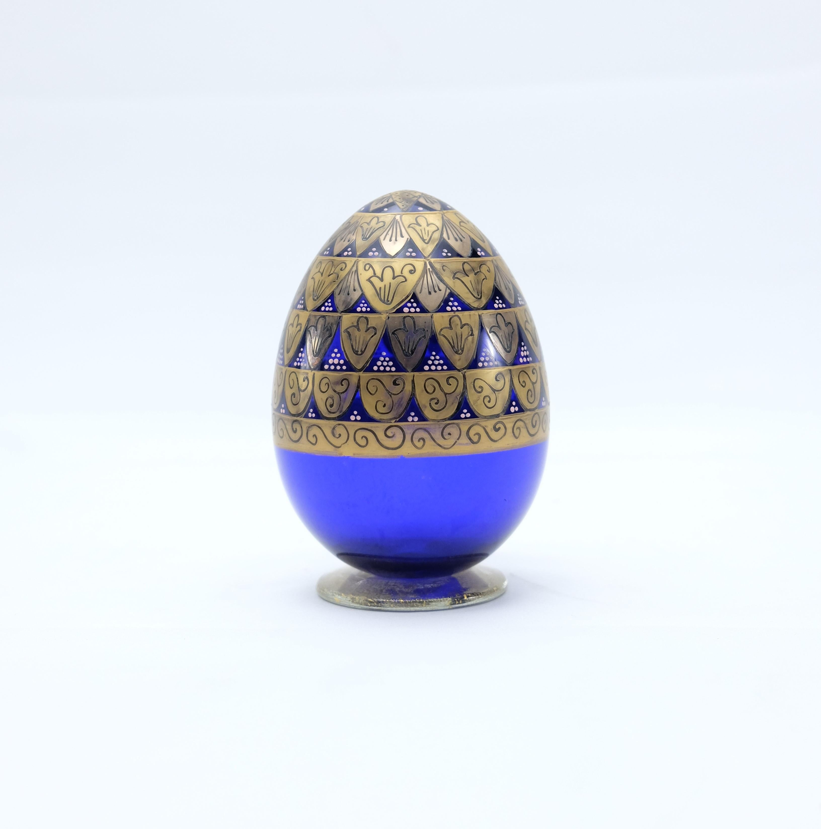 Gabbiani Murano Glass Cobalt Blue Eggs Italy For Sale 4