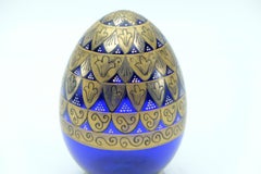Gabbiani Murano Glass Cobalt Blue Eggs Italy