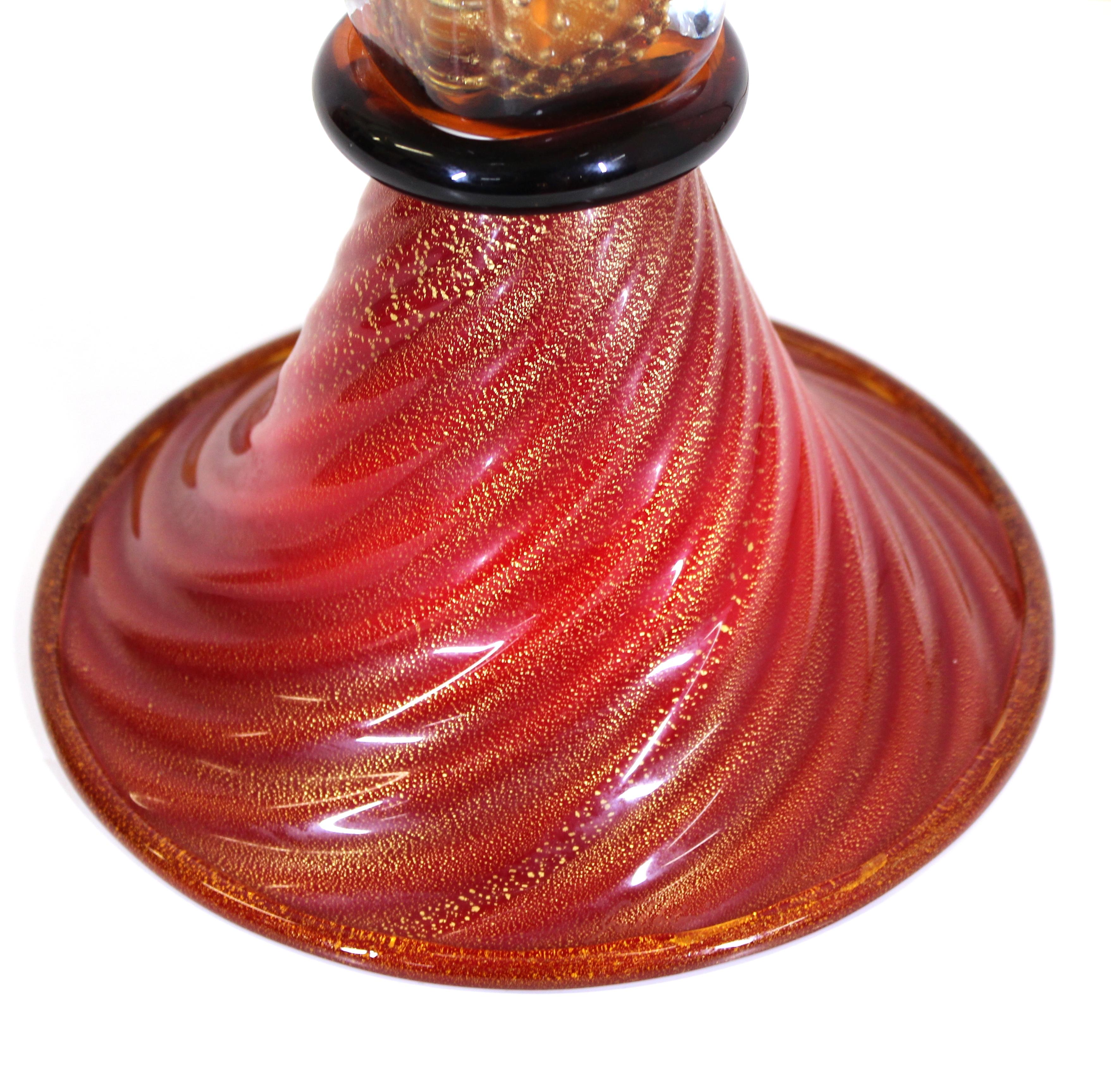 Italian Gabbiani Postmodern Murano Glass Table Lamp
