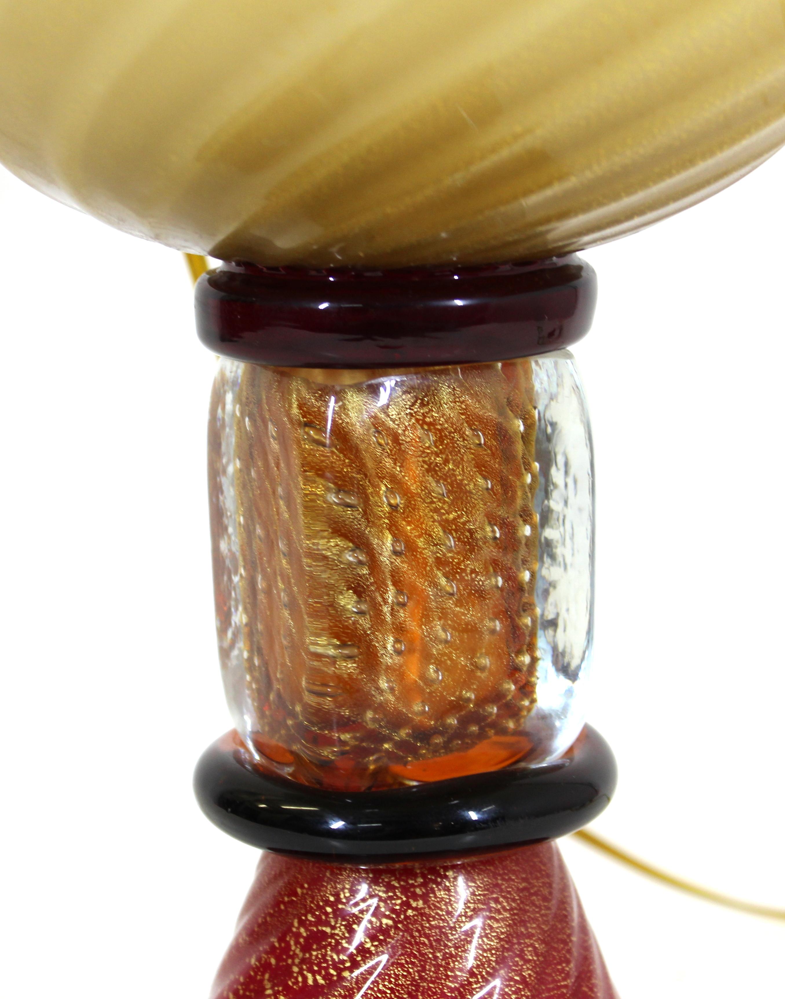 Gabbiani Postmodern Murano Glass Table Lamp In Good Condition In Astoria, NY
