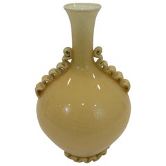 Vintage Gabbiani Venezia Murano Glass Bottle from Italy in Cream Color Neoclassic