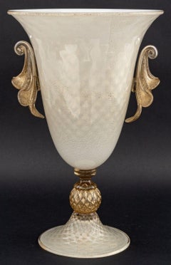Gabbiani Venezia Murano Gold-Flecked Glass Vase
