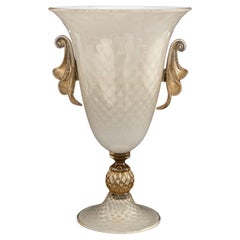 Gabbiani Venezia Murano Gold-Flecked Glass Vase