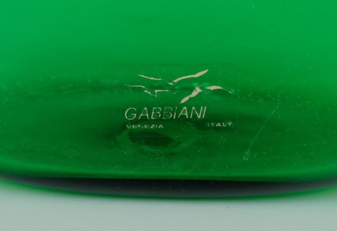 Gabbiani, Venice, Italy. Green art glass decanter with matching stopper. 1980s.  For Sale 2