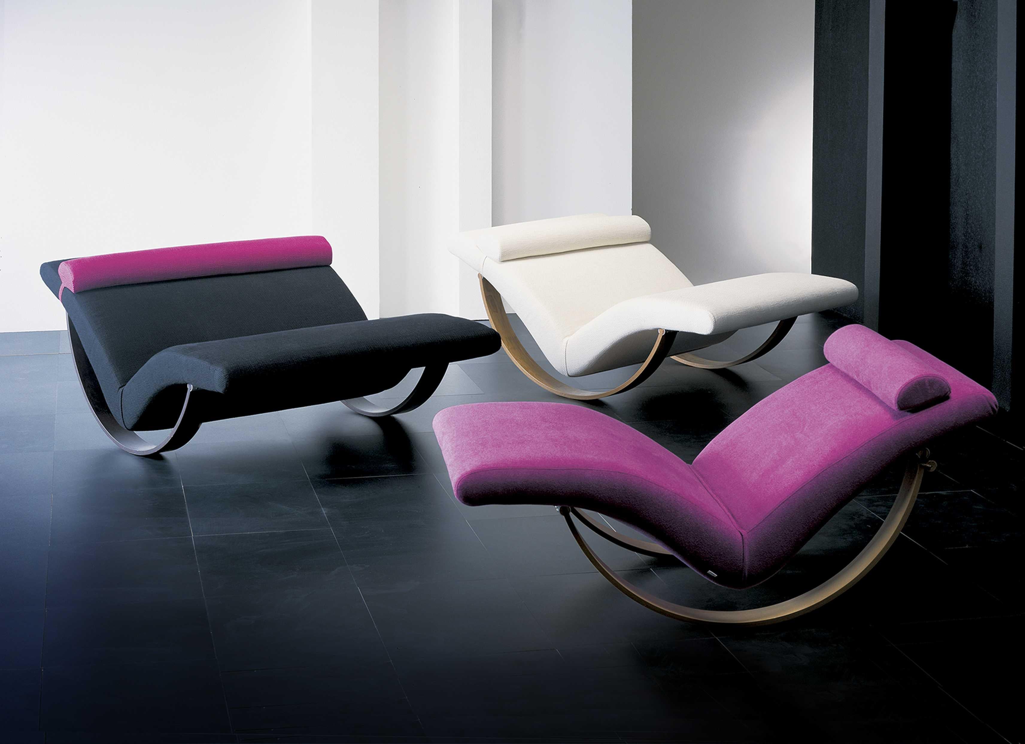 Giovannetti, Modern Relaxing Rocking Armchair by S. Gil, White 