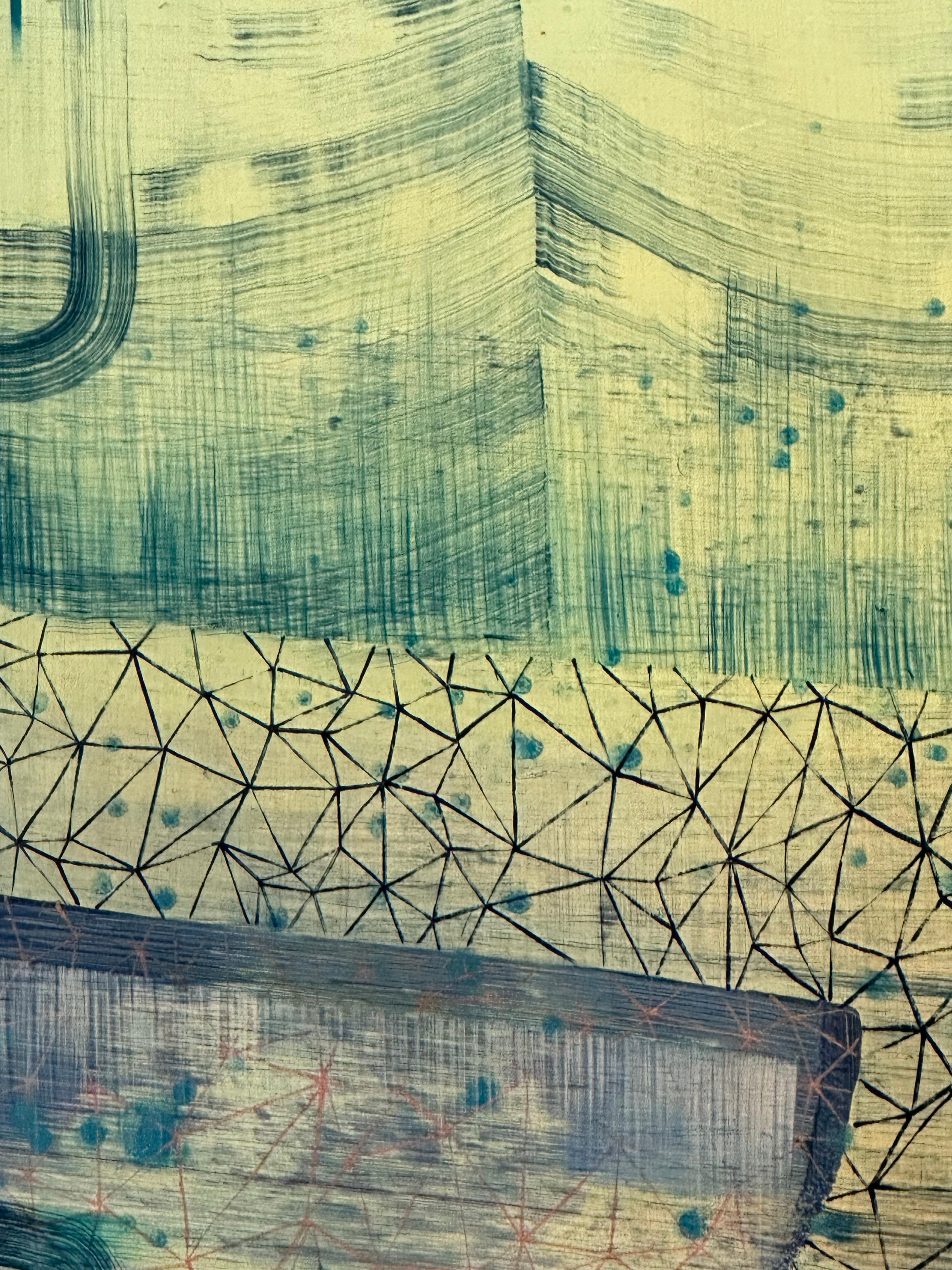 Across the Universe - Blue Green Teal Rainbow Pattern Abstract Landscape, 2023 im Angebot 7