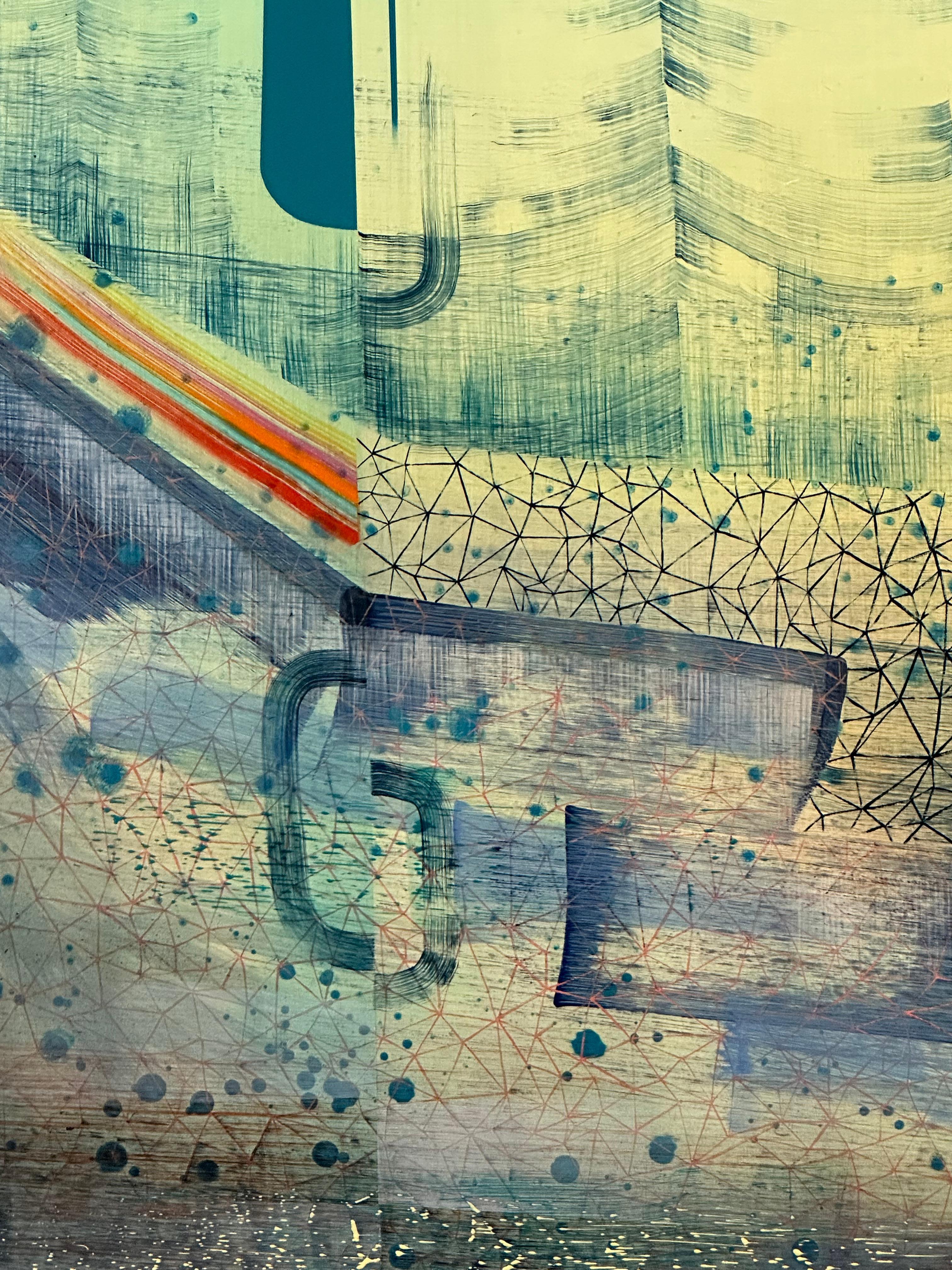 Across the Universe - Blue Green Teal Rainbow Pattern Abstract Landscape, 2023 im Angebot 3