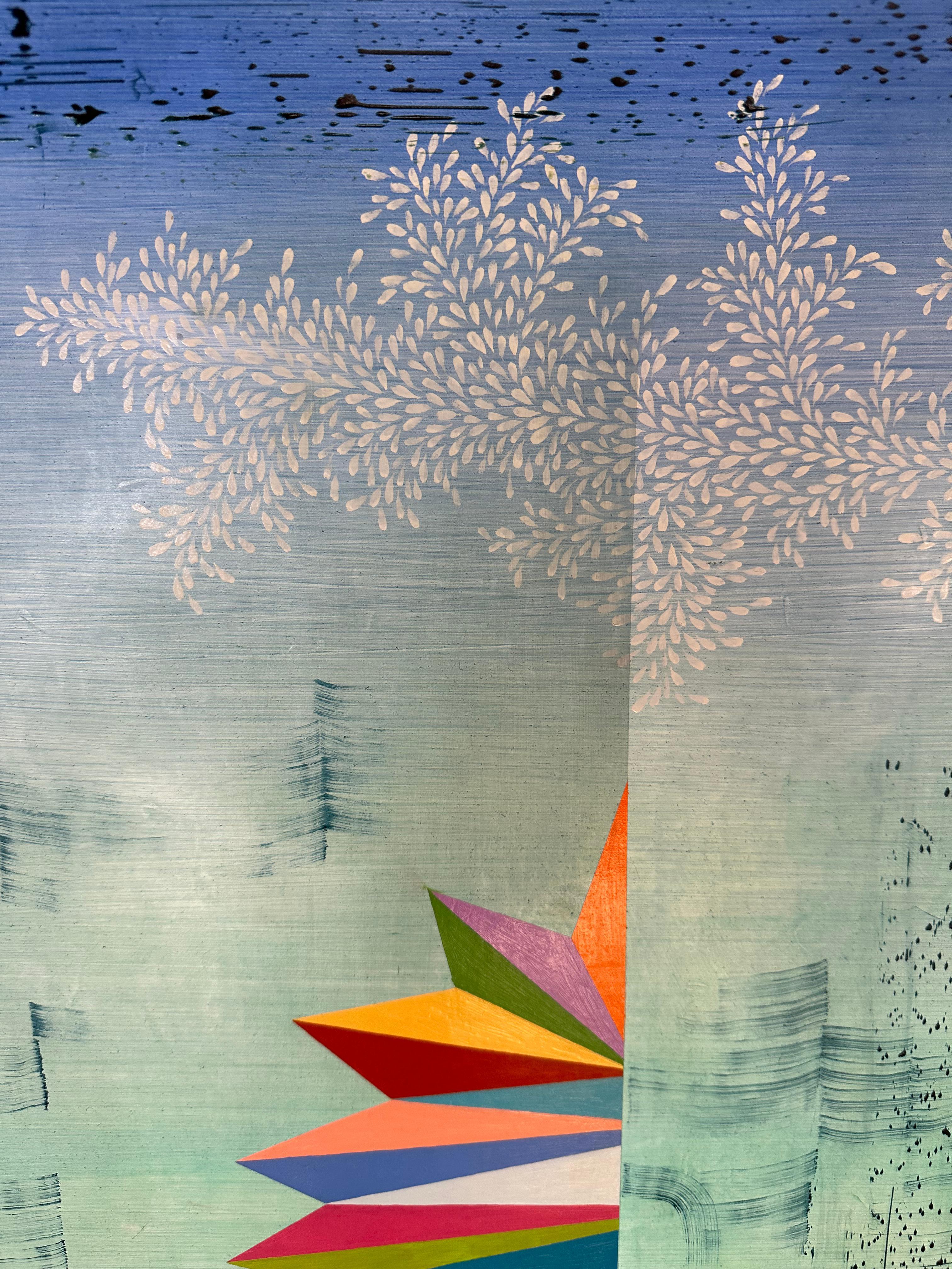 Clearest View - Sky Blue Teal Mint Rainbow Pattern Abstract Landscape, 2023 im Angebot 1