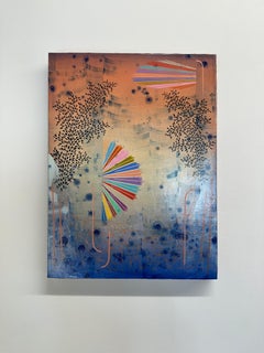 Warm Sun - Koralle Pfirsich Blau Geometrische Muster Streifen Blätter Regenbogen, 2025