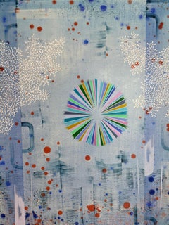Fiore d'inverno - Paesaggio astratto contemporaneo con motivi blu, Dot Dot, 2026