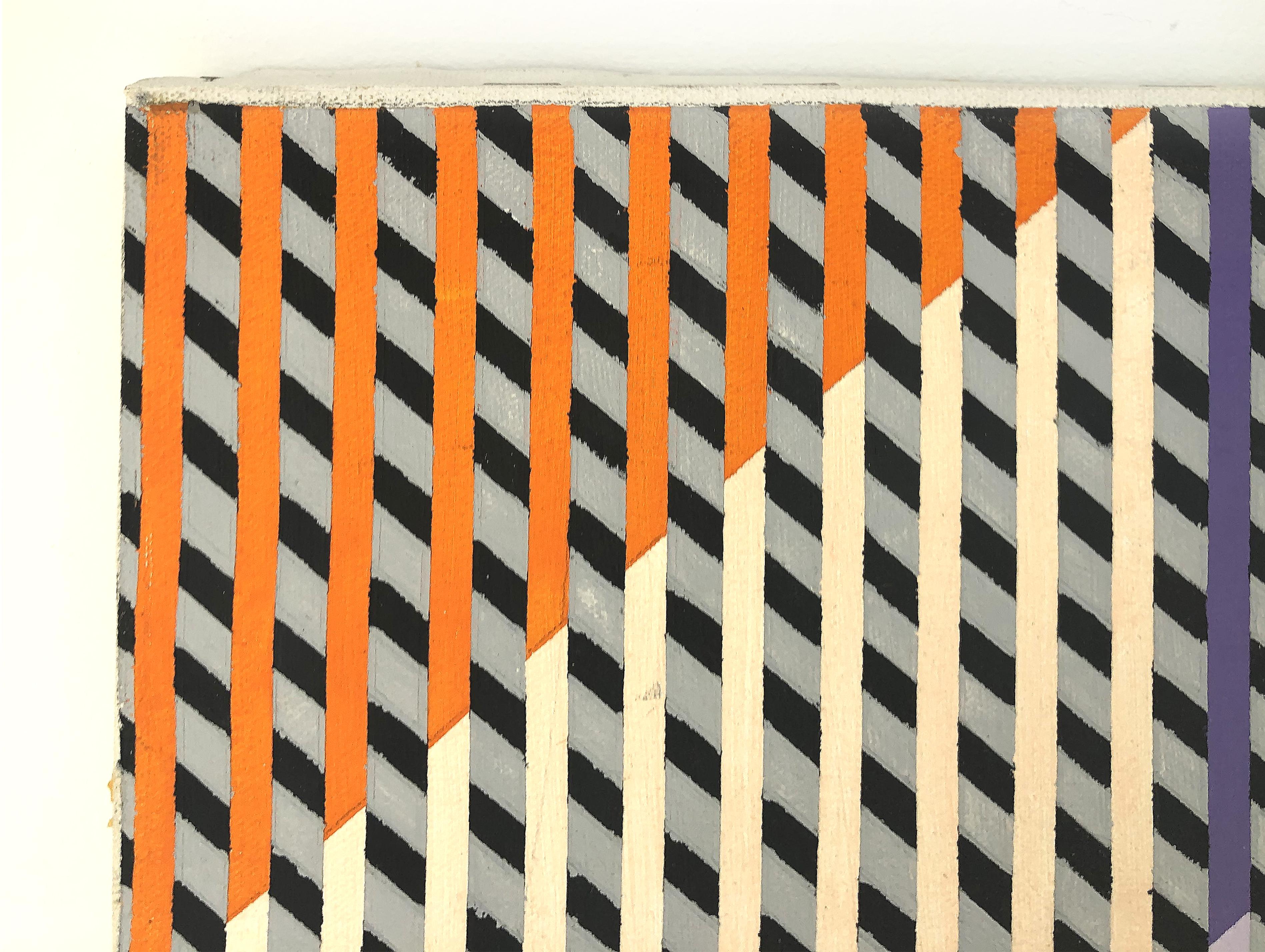 Abstraktes Op-Art-Gemälde auf Leinwand von Gabe Silverman, 1980er Jahre (Ende des 20. Jahrhunderts) im Angebot