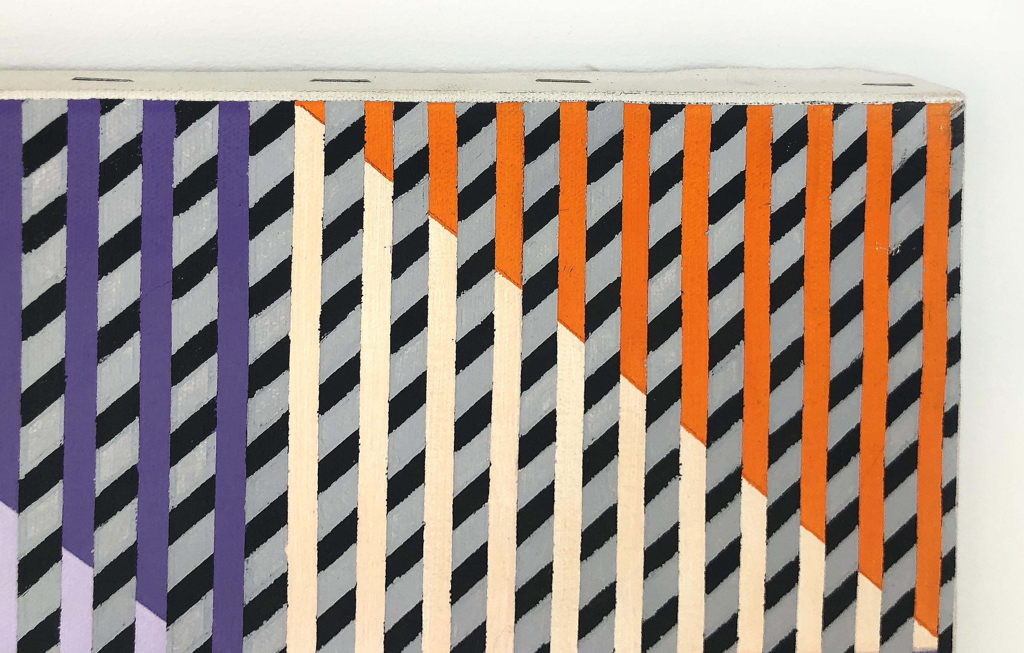 Abstraktes Op-Art-Gemälde auf Leinwand von Gabe Silverman, 1980er Jahre im Angebot 1