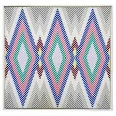 Gabe Silverman 1980s Abstract Op Art Painting on Canvas, Newly Framed