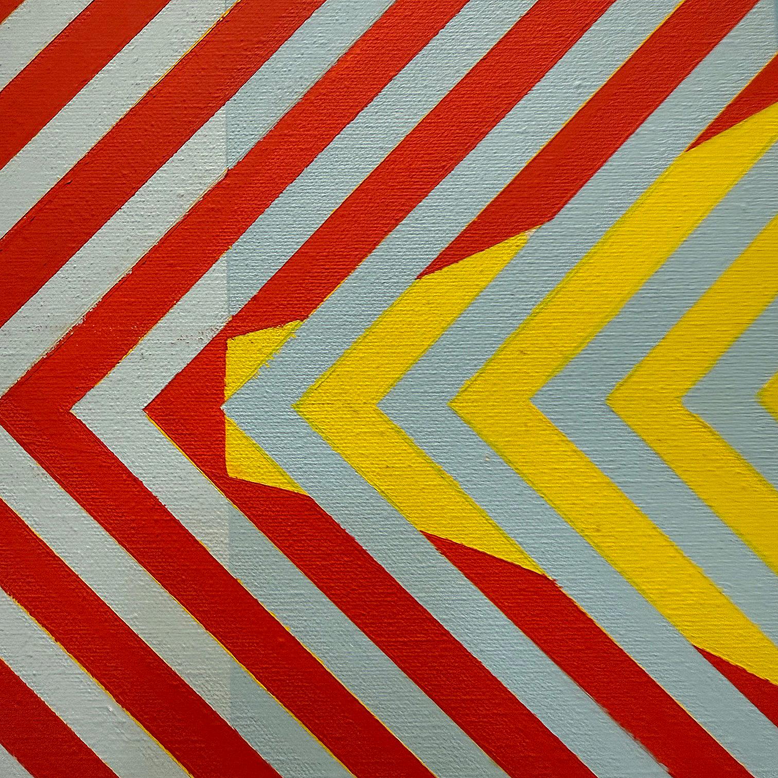 Gabe Silverman 1980s Abstract Op Art Painting on Canvas, Recently Reframed In Good Condition For Sale In Miami, FL