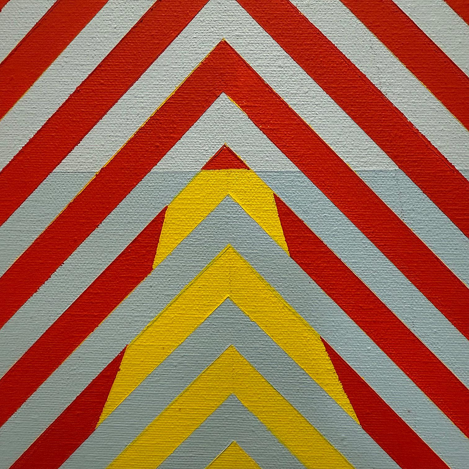 Late 20th Century Gabe Silverman 1980s Abstract Op Art Painting on Canvas, Recently Reframed For Sale