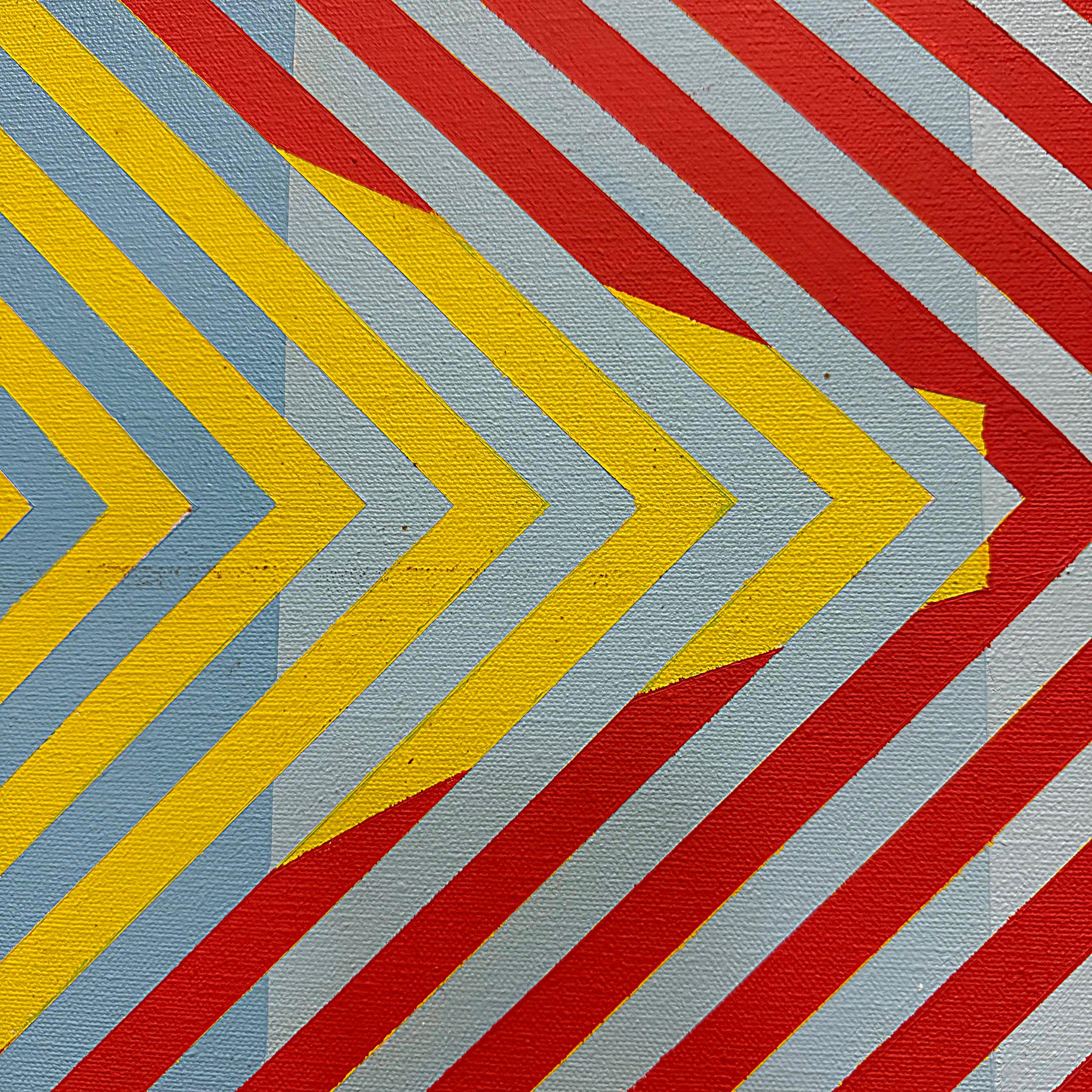 Gabe Silverman 1980s Abstract Op Art Painting on Canvas, Recently Reframed For Sale 1