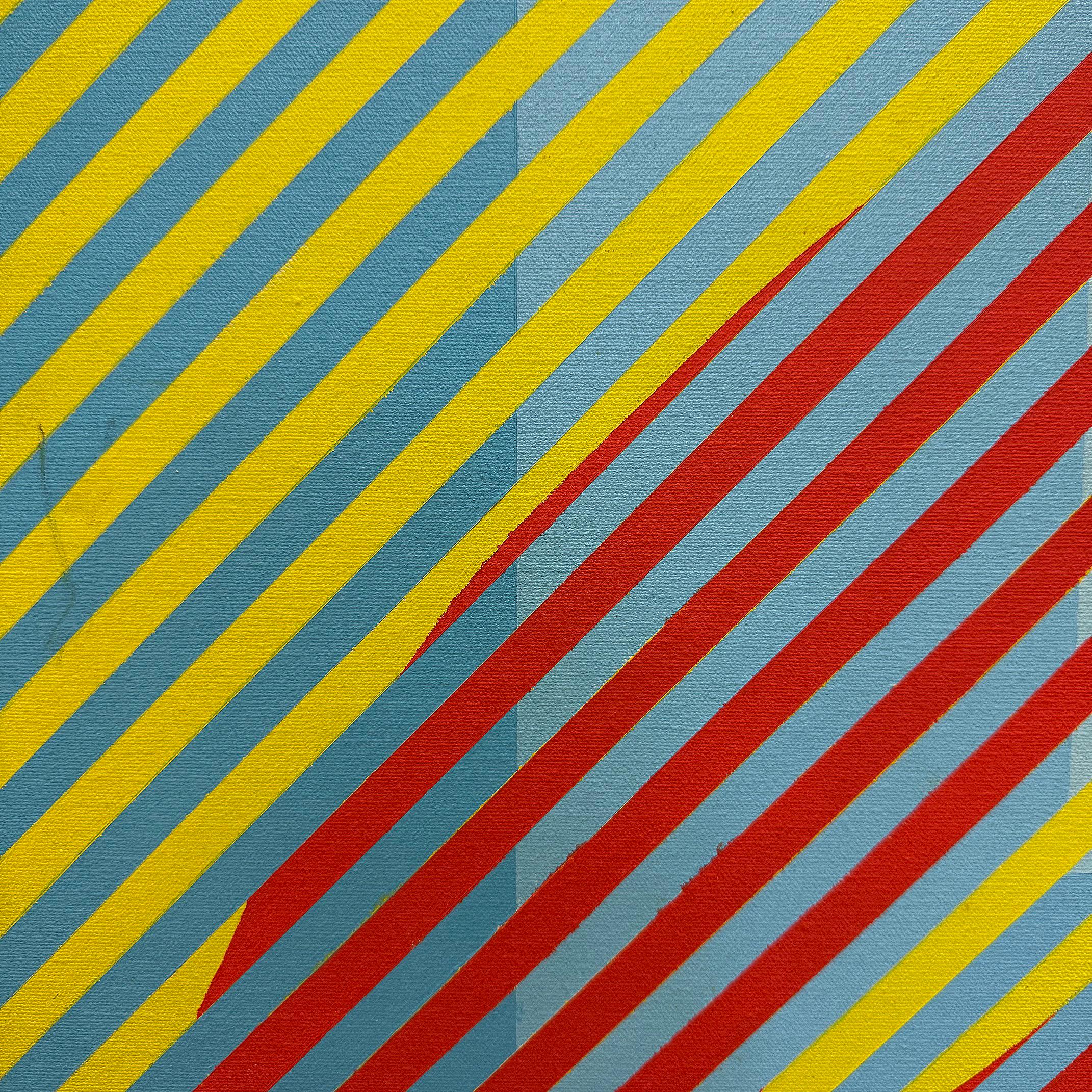 Gabe Silverman 1980s Abstract Op Art Painting on Canvas, Recently Reframed For Sale 2