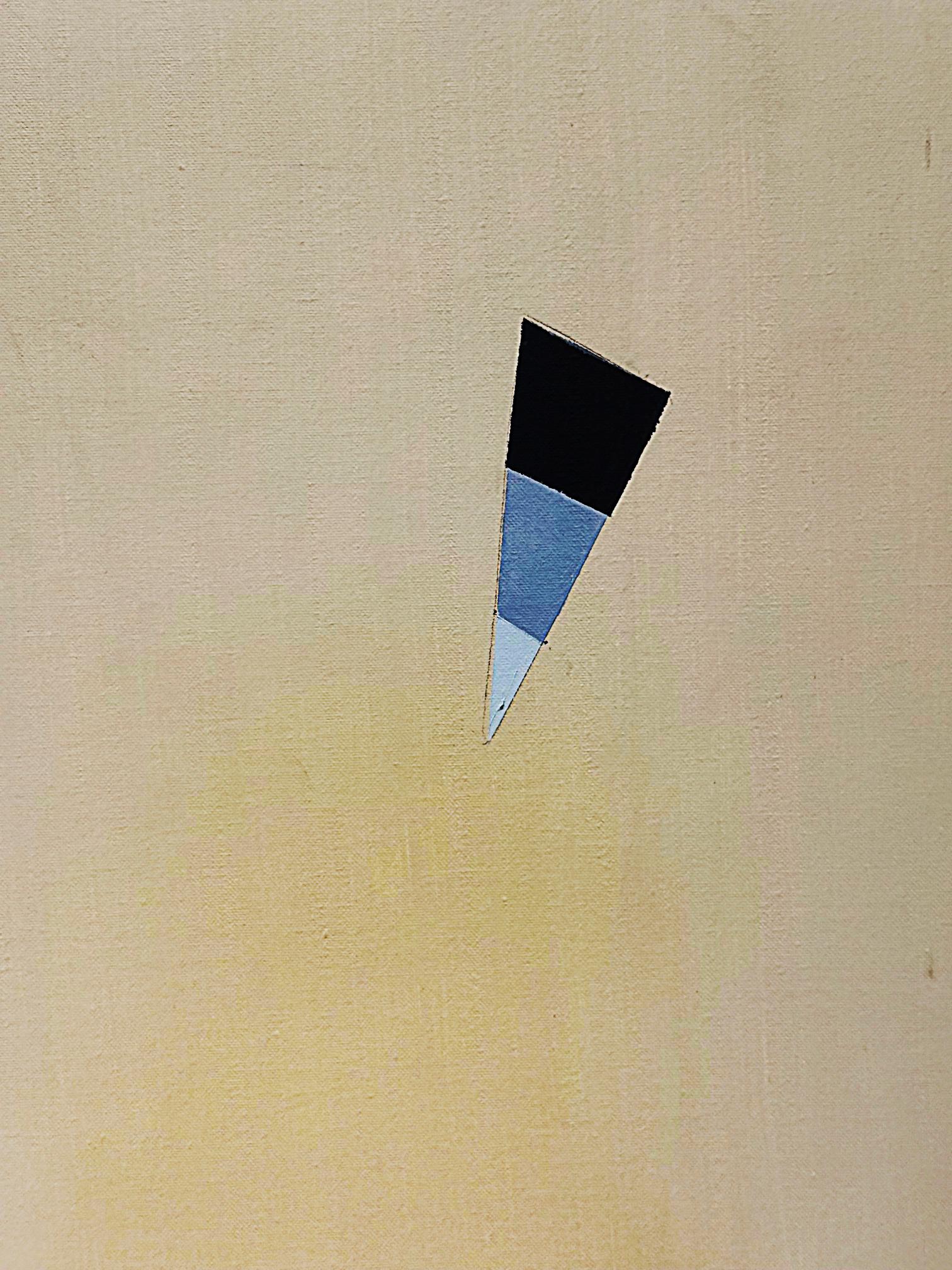 Gabe Silverman 1980er Hard Edge Minimalist Gemälde auf Leinwand, neu gerahmt (Handbemalt) im Angebot