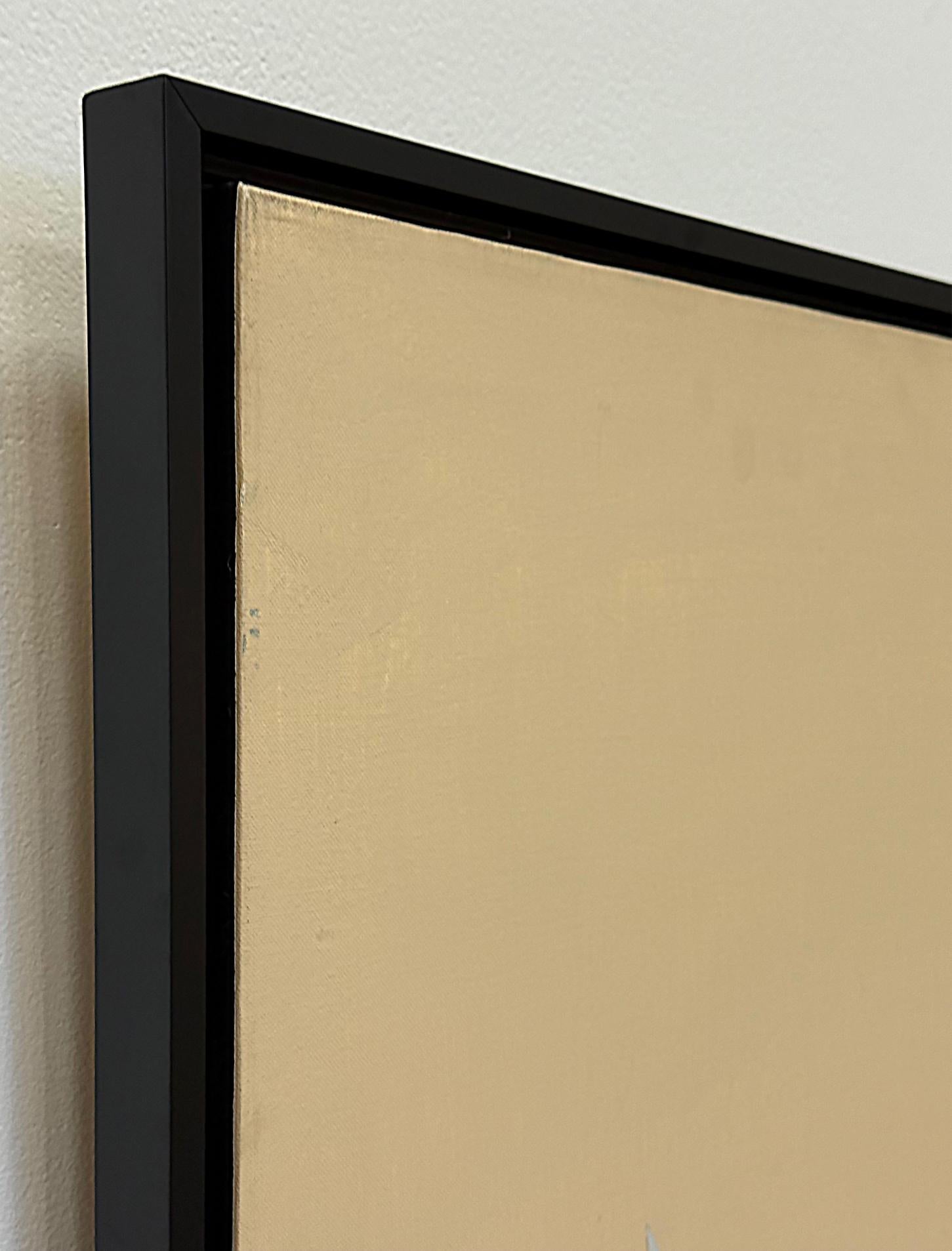 Gabe Silverman 1980er Hard Edge Minimalist Gemälde auf Leinwand, neu gerahmt im Zustand „Gut“ im Angebot in Miami, FL