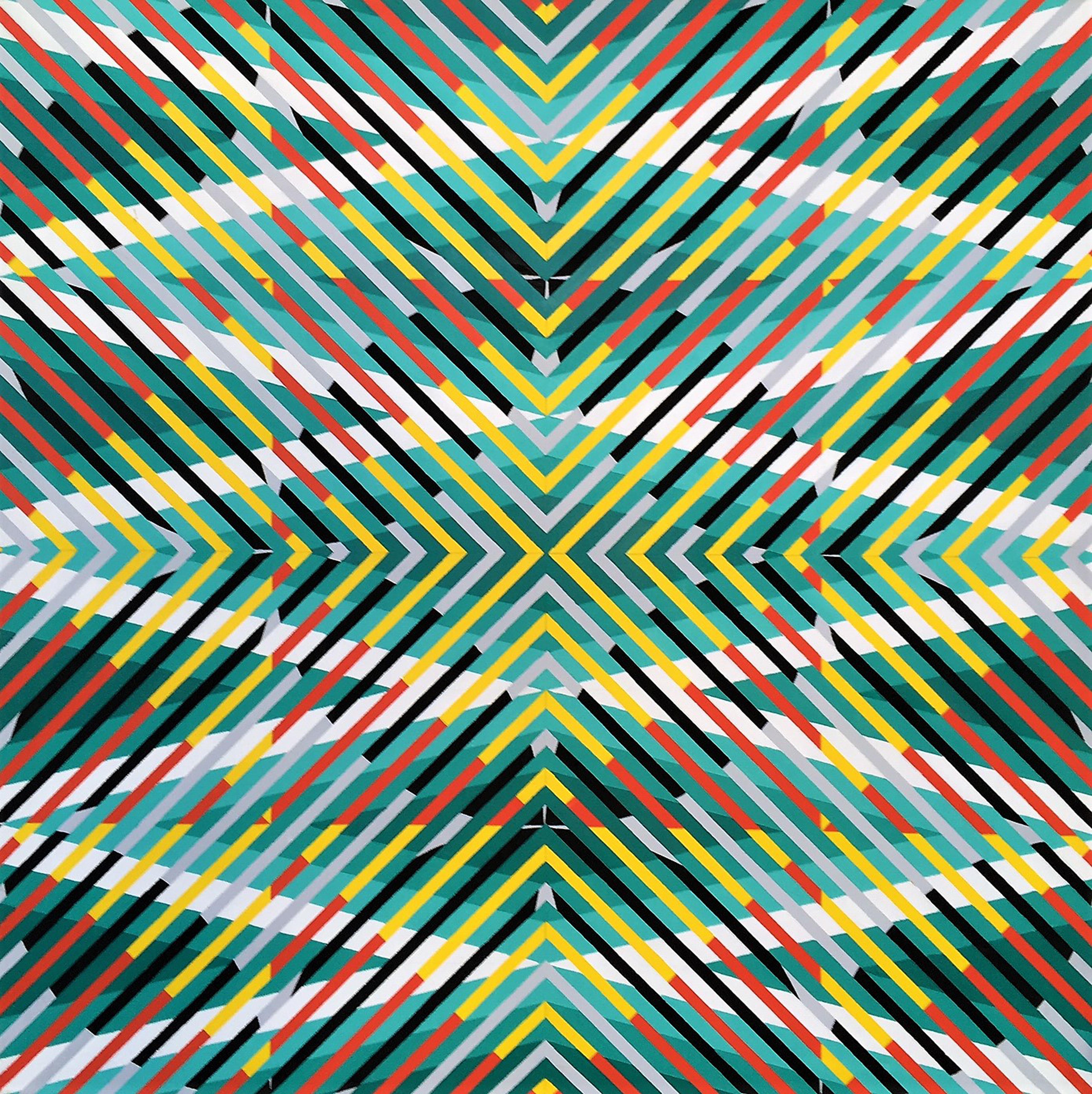 Gabe Silverman Abstract Painting - Green Violet