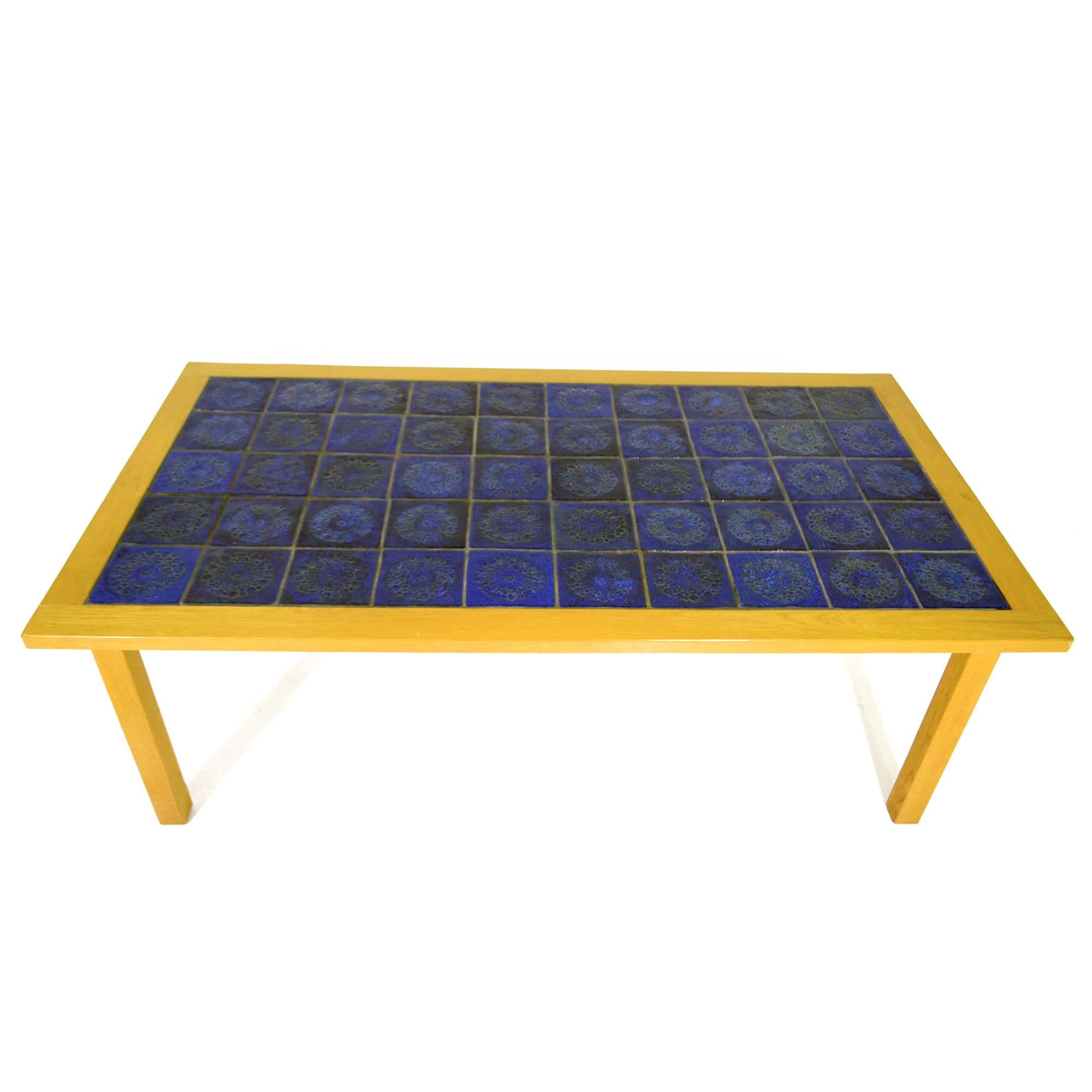 Gabi Citron-Tengborg, Own Workshop, Lund, Ceramic and Teak Coffee Table, 1960s In Good Condition For Sale In Bochum, NRW
