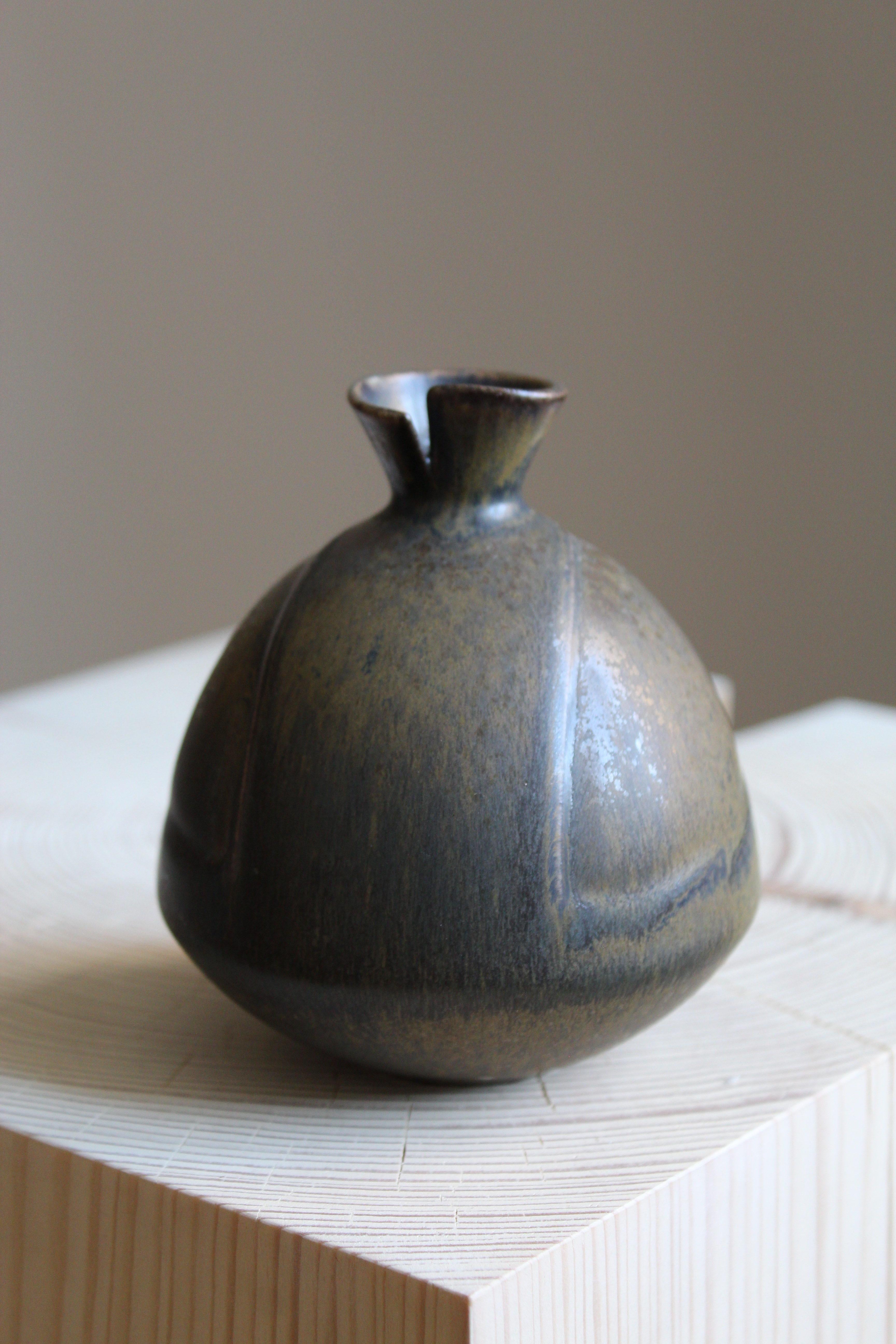 Mid-Century Modern Gabi Citron Tengborg, Vase, Glazed Stoneware, Gustavsberg, 1960s