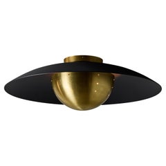 'Gabi' Perforated Brass Dome & Black Painted Metal Flush Mount by Alvaro Benitez