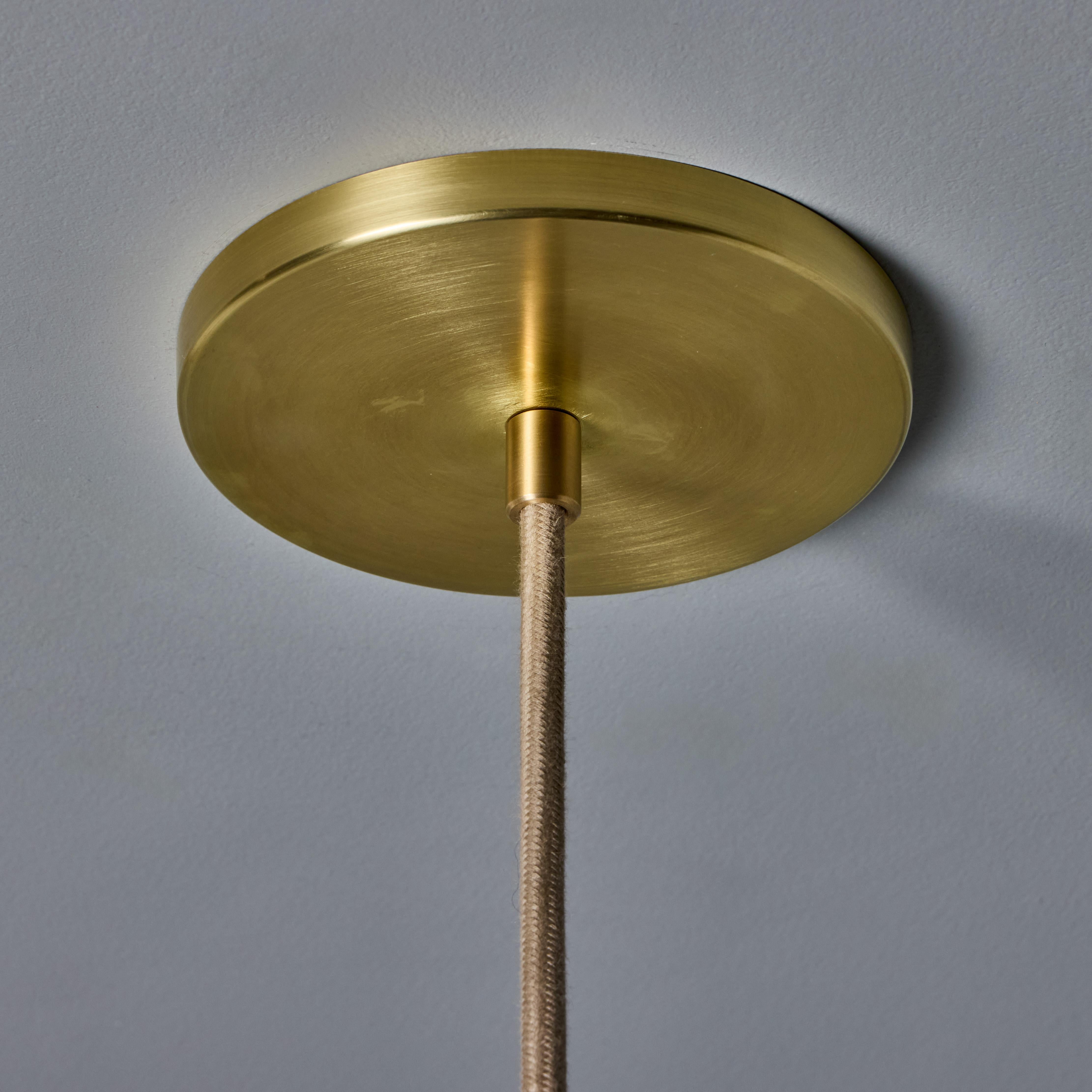 'Gabi' Perforated Brass Dome & Black Painted Metal Pendant by Alvaro Benitez For Sale 12