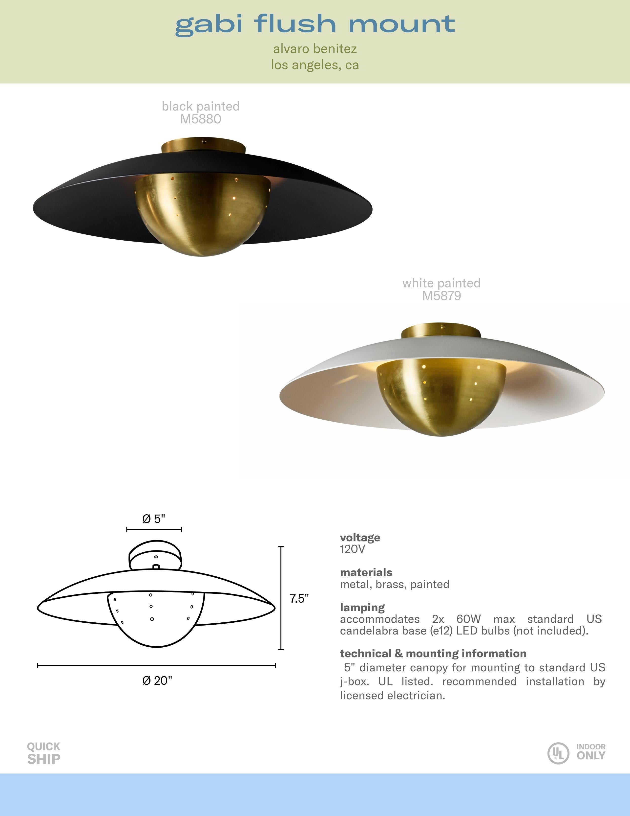 Alvaro Benitez : 'Gabis' Dome en laiton perforé et métal peint en blanc. en vente 12