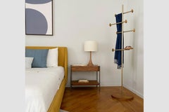 "Gabie" bedside table in painted metal and natural wood